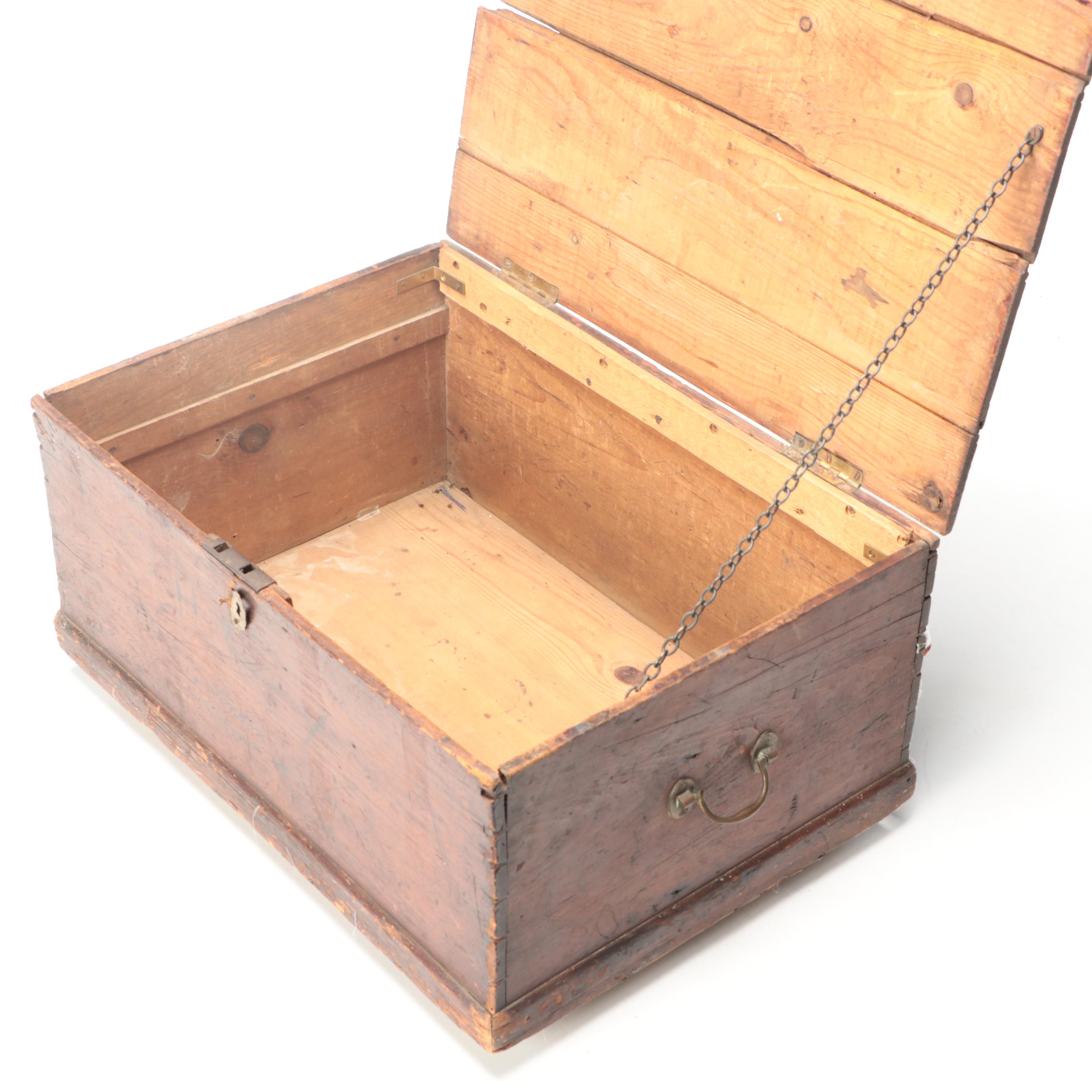 Primitive Style English Wooden Trunk