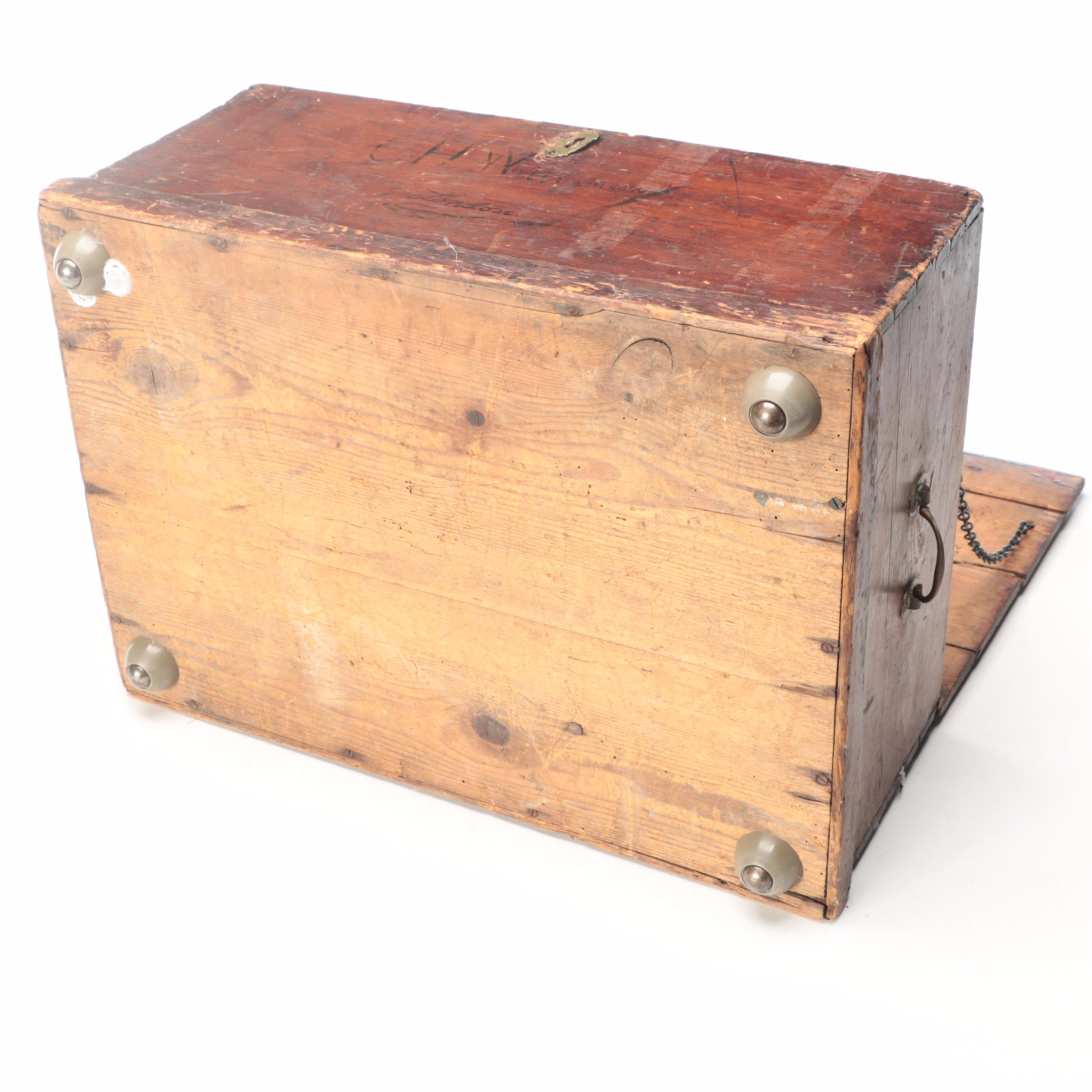 Primitive Style English Wooden Trunk