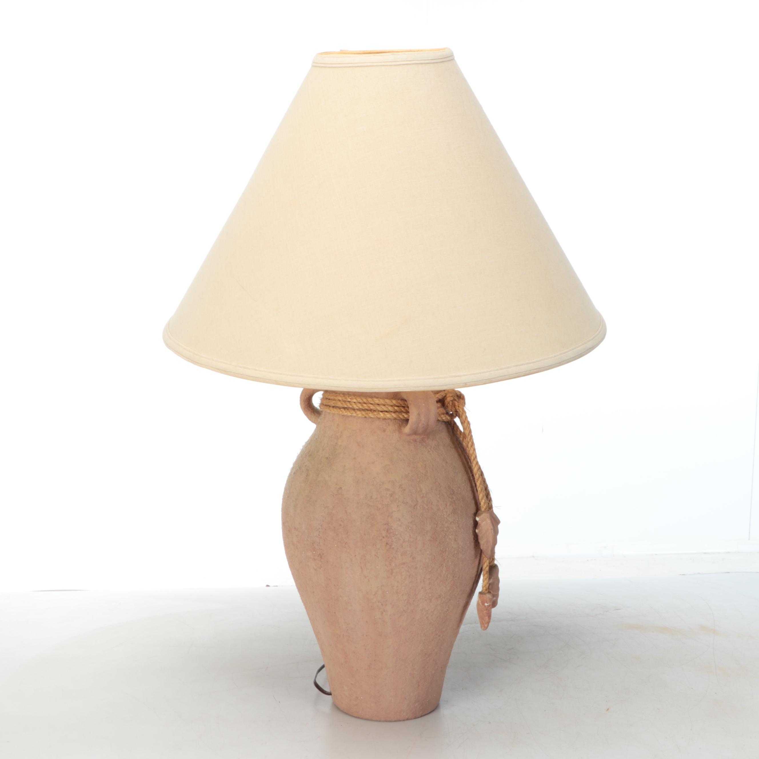 Rustic Southwestern Vase Table Lamp with Terracotta Vessel, Late 20th Century