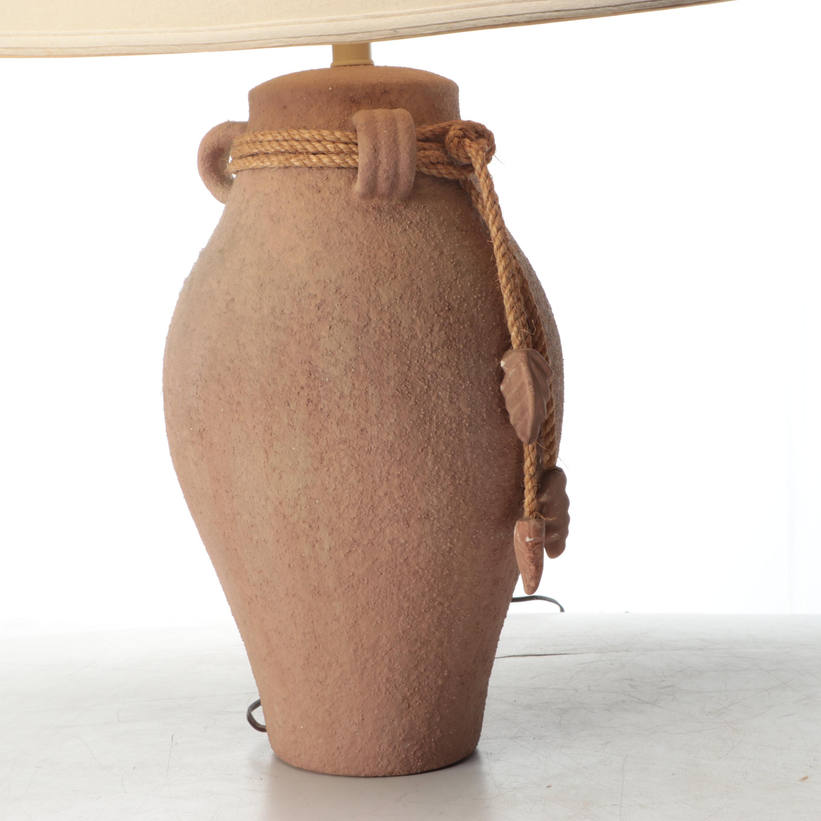 Rustic Southwestern Vase Table Lamp with Terracotta Vessel, Late 20th Century