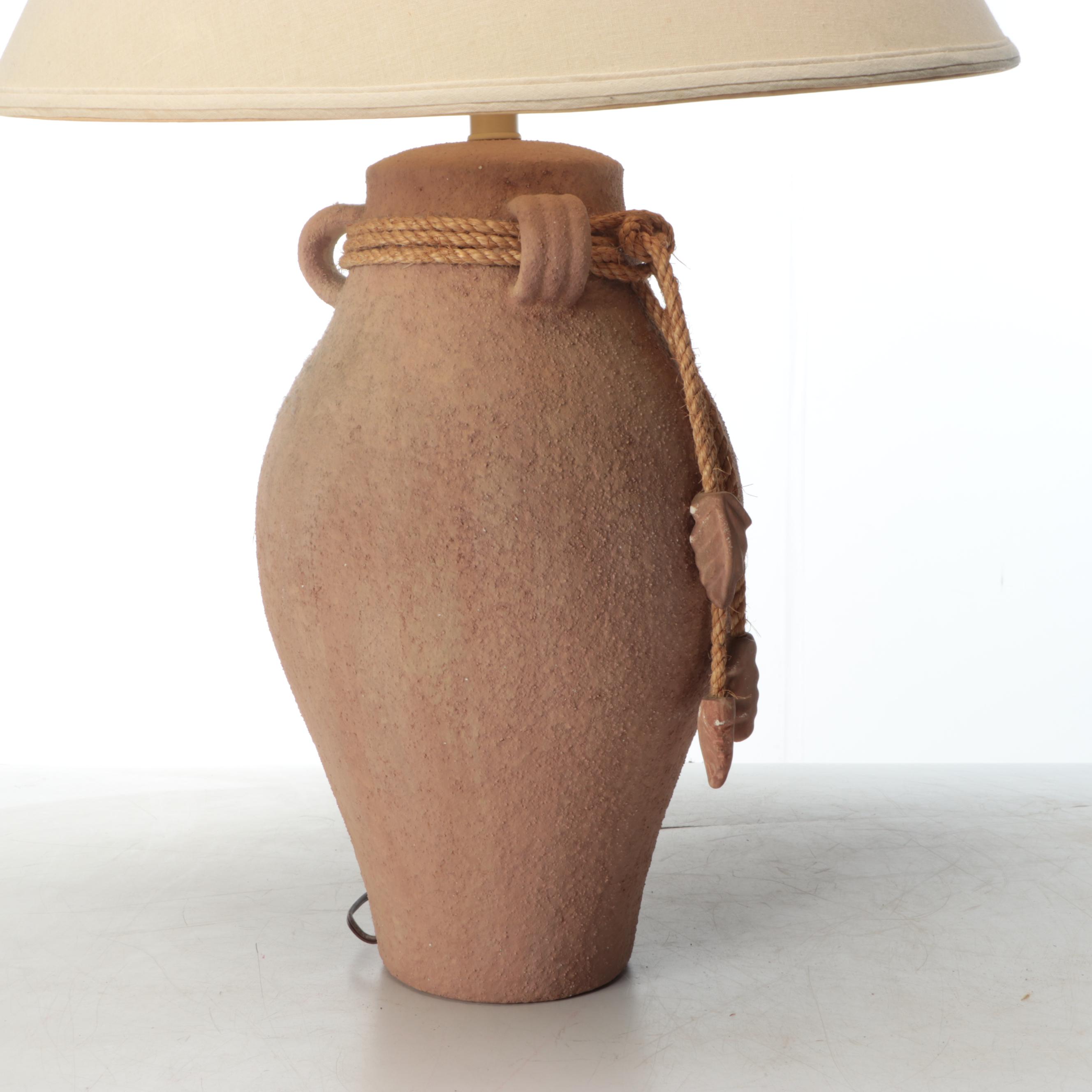 Rustic Southwestern Vase Table Lamp with Terracotta Vessel, Late 20th Century