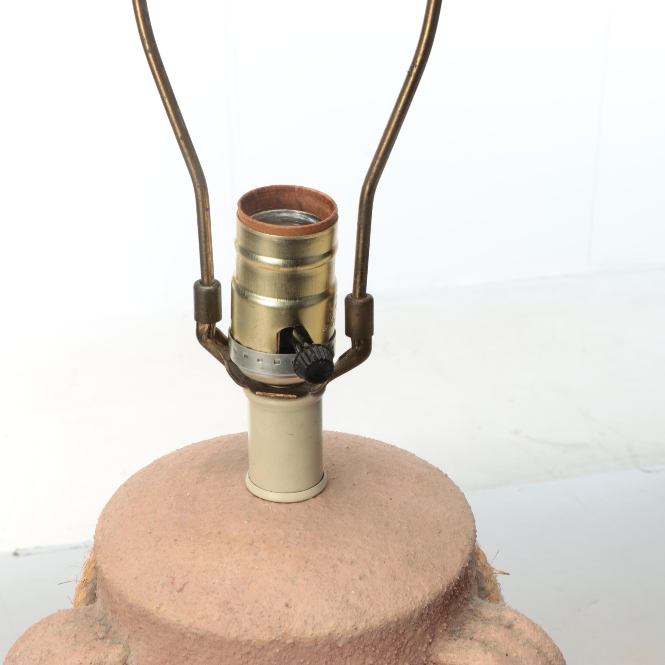 Rustic Southwestern Vase Table Lamp with Terracotta Vessel, Late 20th Century