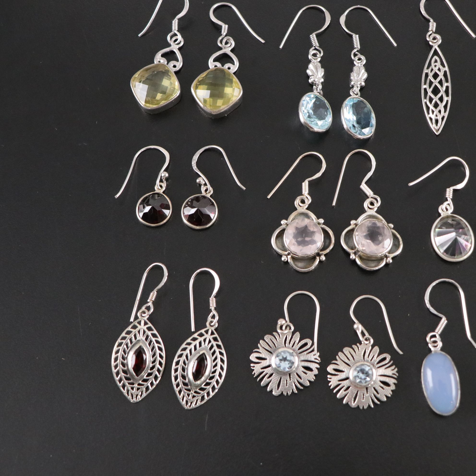 14 Assorted Sterling Earrings and Necklaces