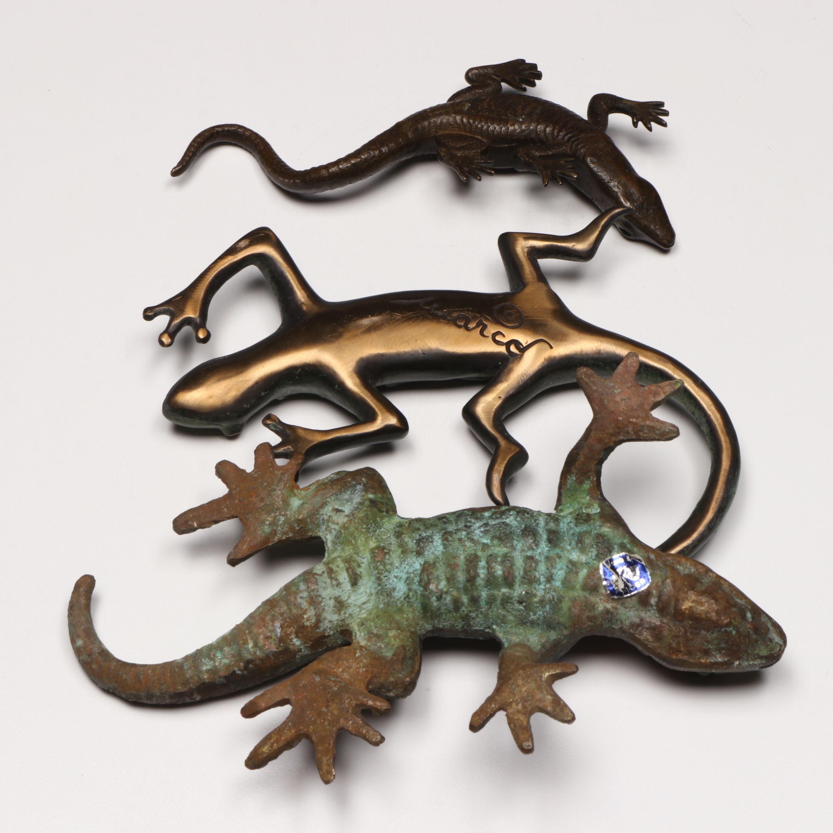 Patinated Metal Lizards