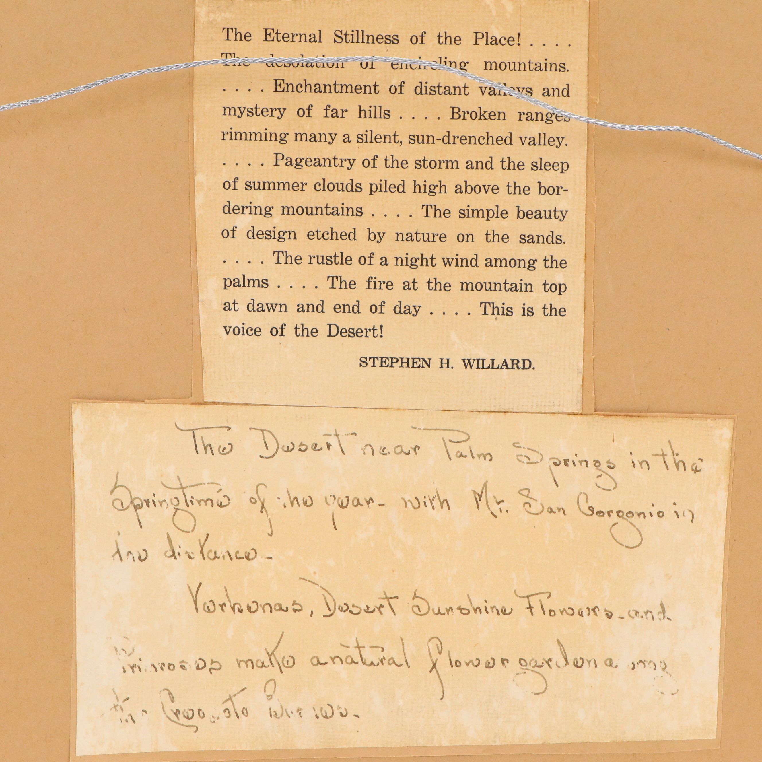 Stephen H. Willard Desert Landscape Hand-Painted Platinum Prints, 20th Century