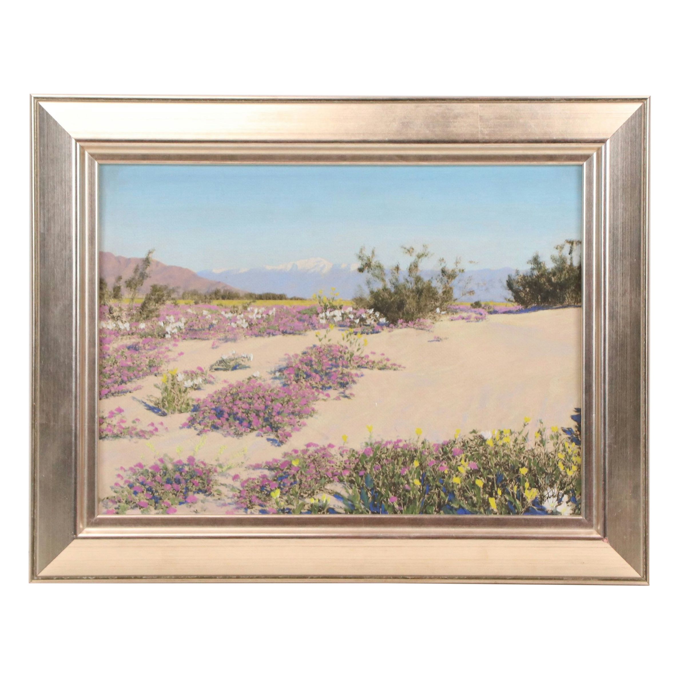 Stephen H. Willard Desert Landscape Hand-Painted Platinum Prints, 20th Century