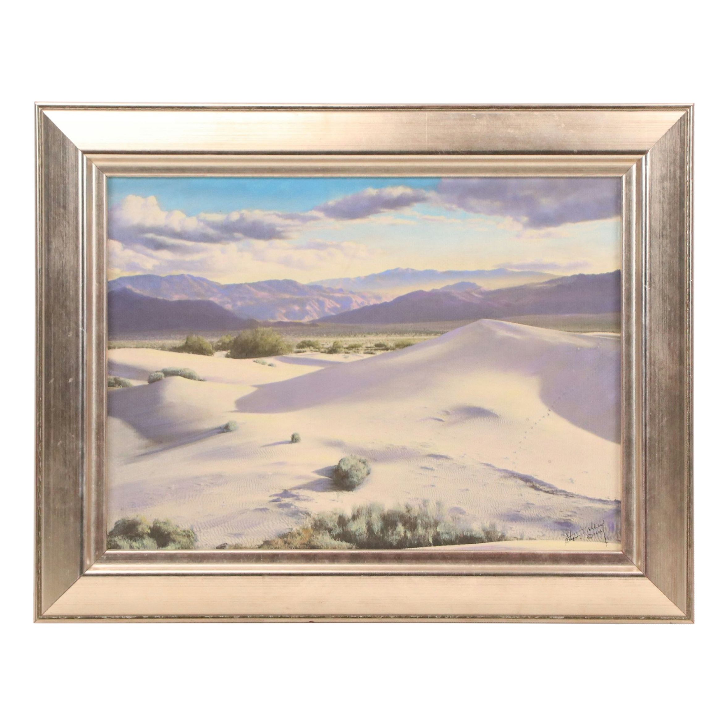 Stephen H. Willard Desert Landscape Hand-Painted Platinum Prints, 20th Century