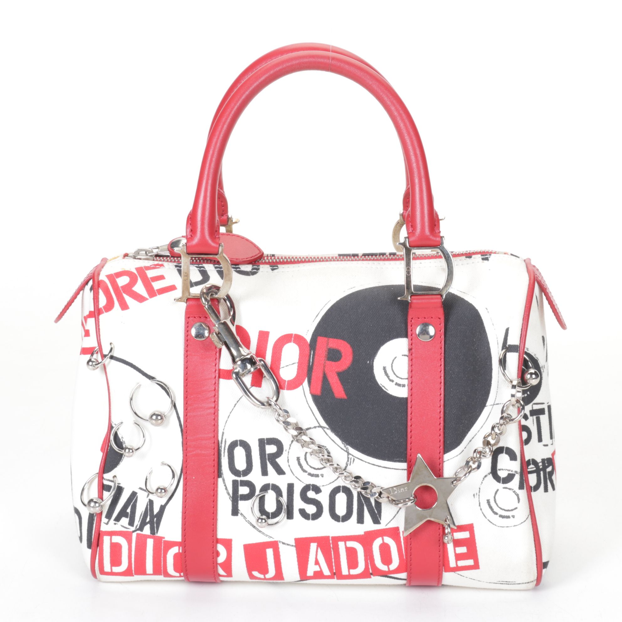 Christian Dior Canvas Hardcore Pierced Boston Bag
