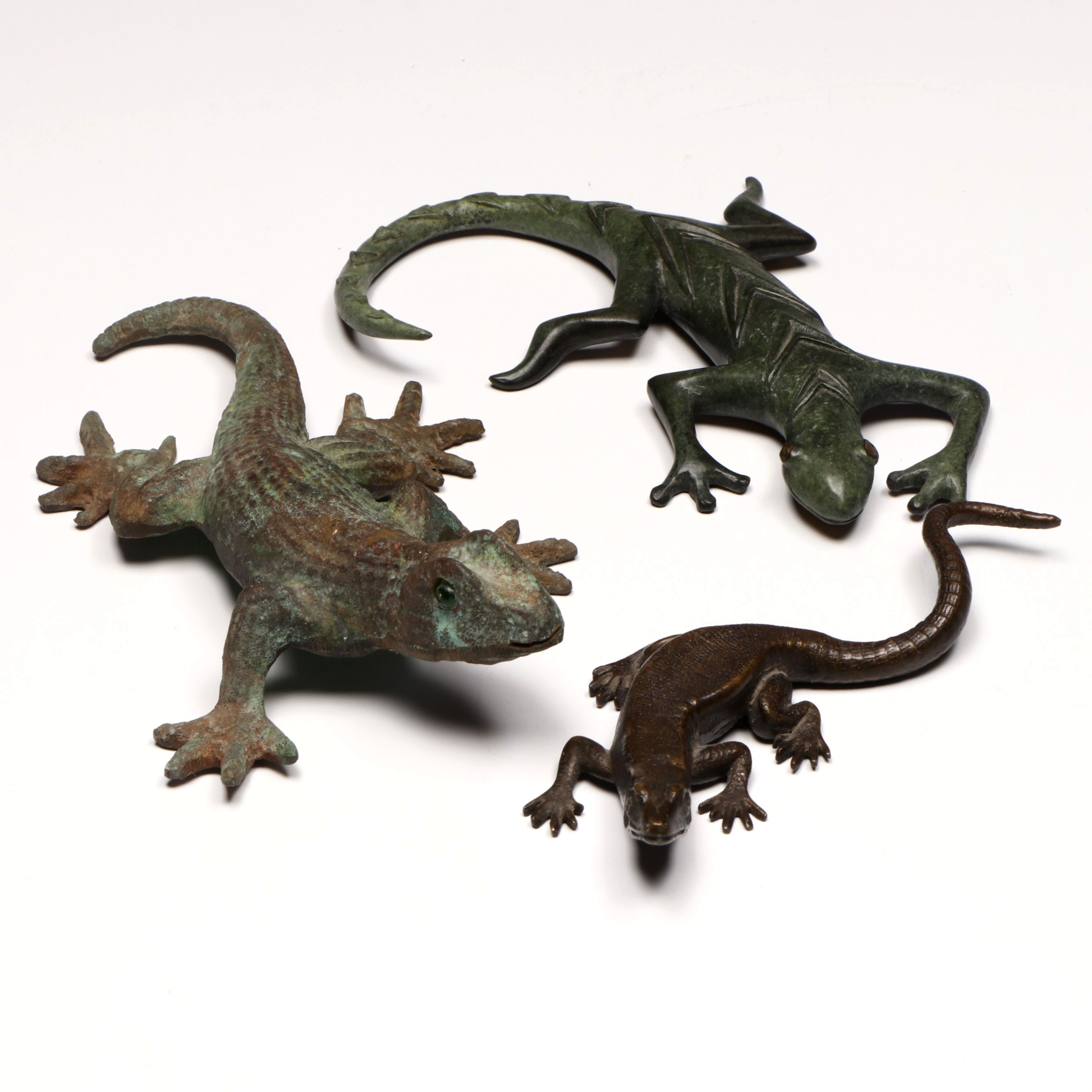 Patinated Metal Lizards