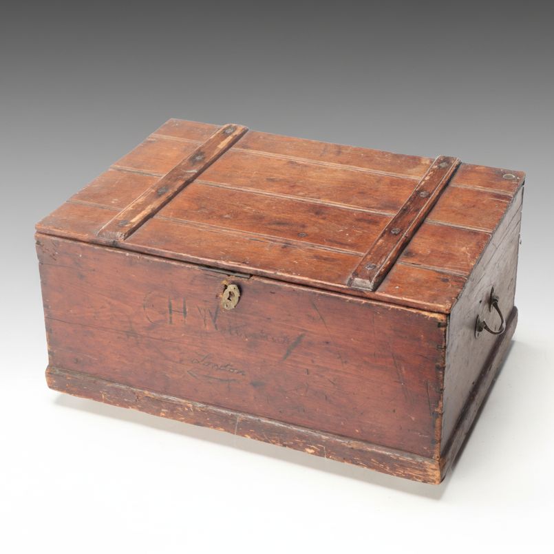Primitive Style English Wooden Trunk