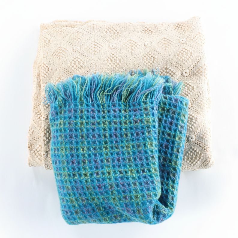 Pendleton Wool Blanket and Handmade Crochet Blanket