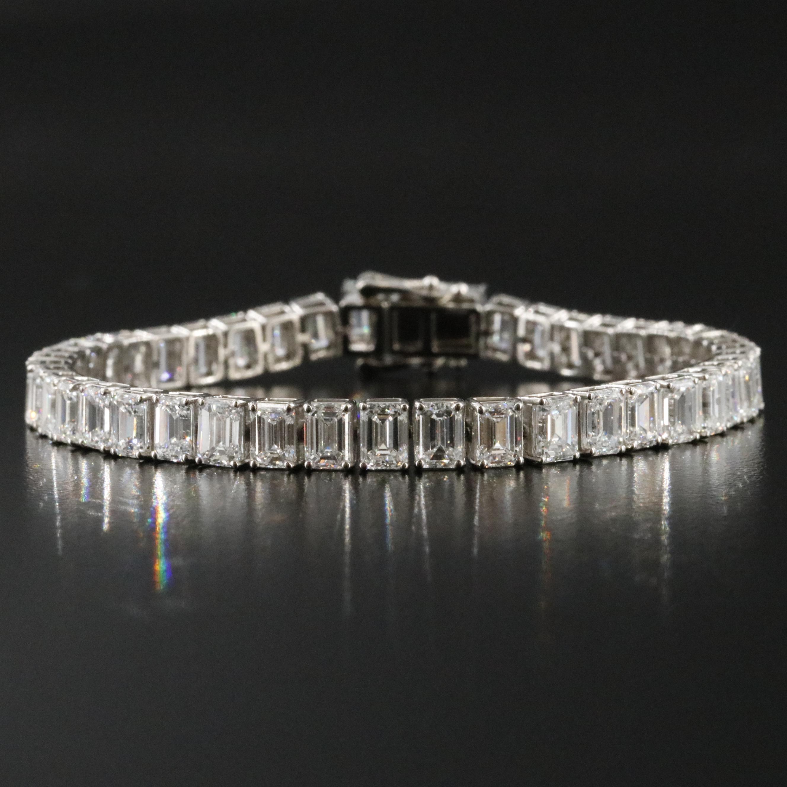 Platinum 19.59 CTW Lab Grown Diamond Line Bracelet