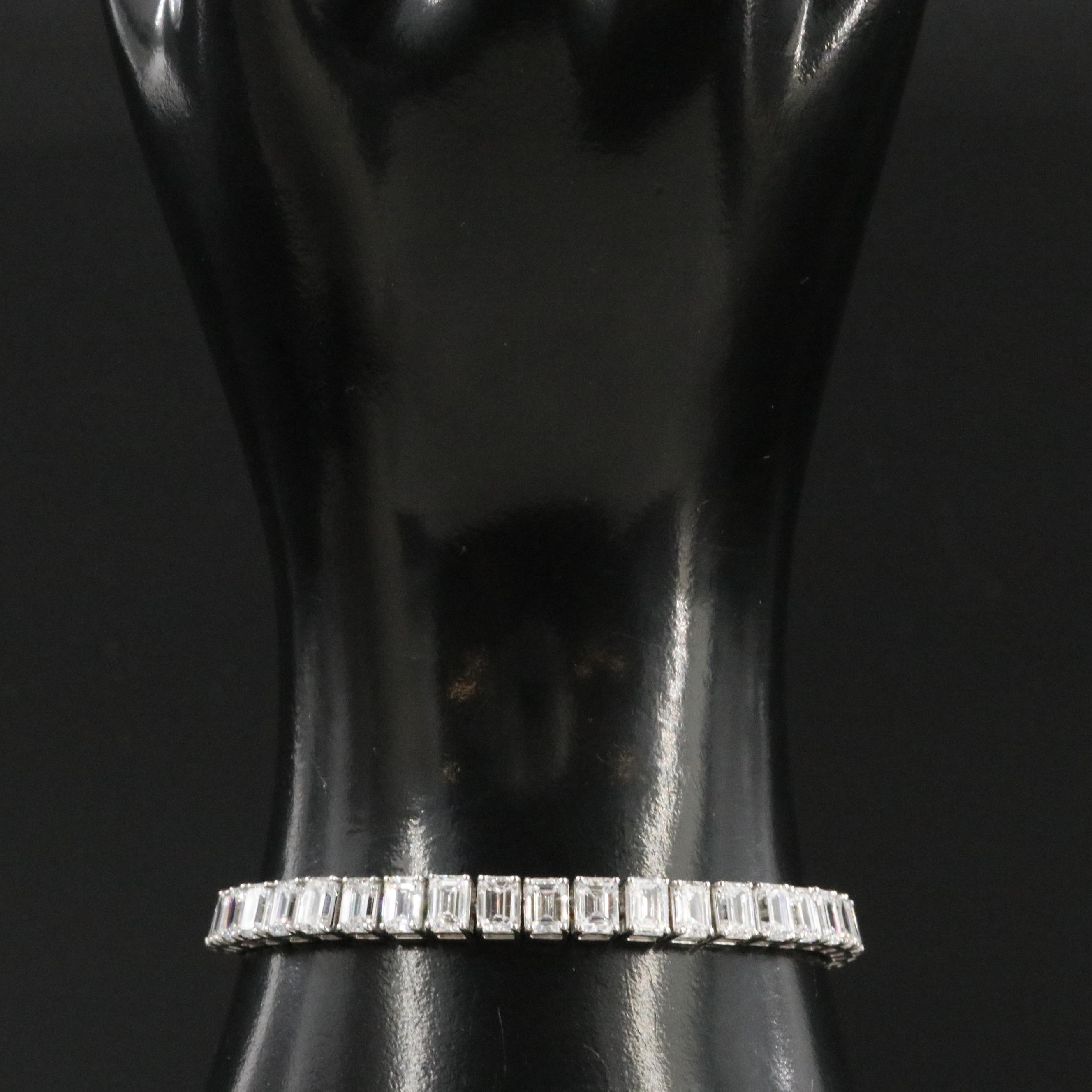 Platinum 19.59 CTW Lab Grown Diamond Line Bracelet