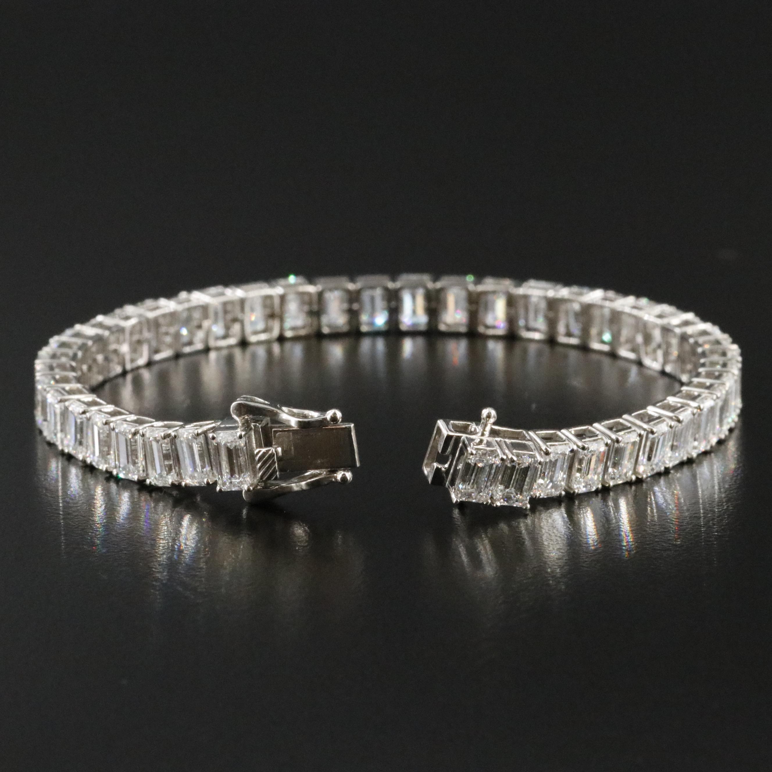 Platinum 19.59 CTW Lab Grown Diamond Line Bracelet