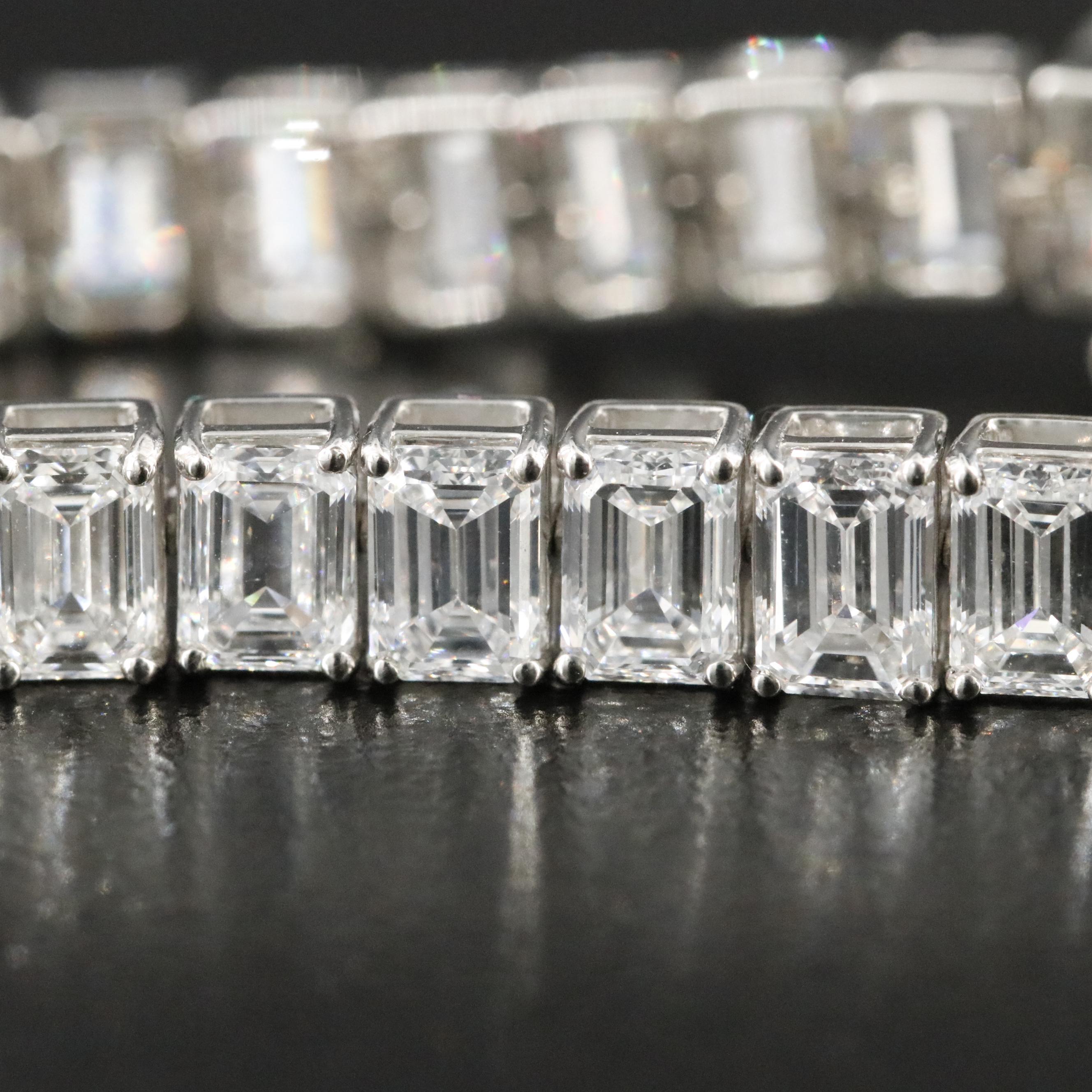 Platinum 19.59 CTW Lab Grown Diamond Line Bracelet