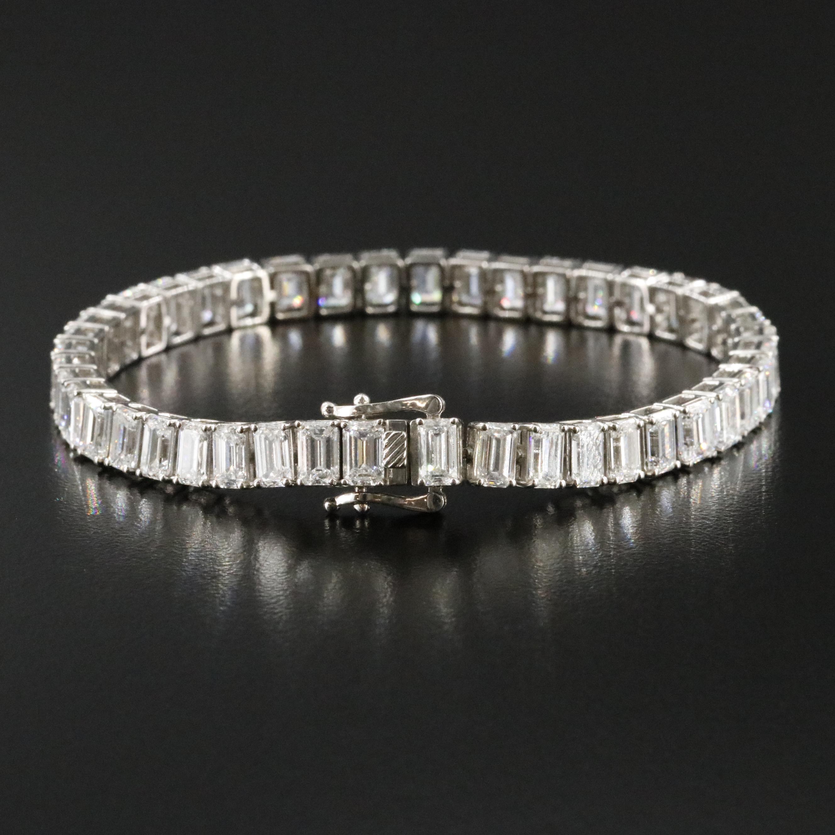 Platinum 19.59 CTW Lab Grown Diamond Line Bracelet