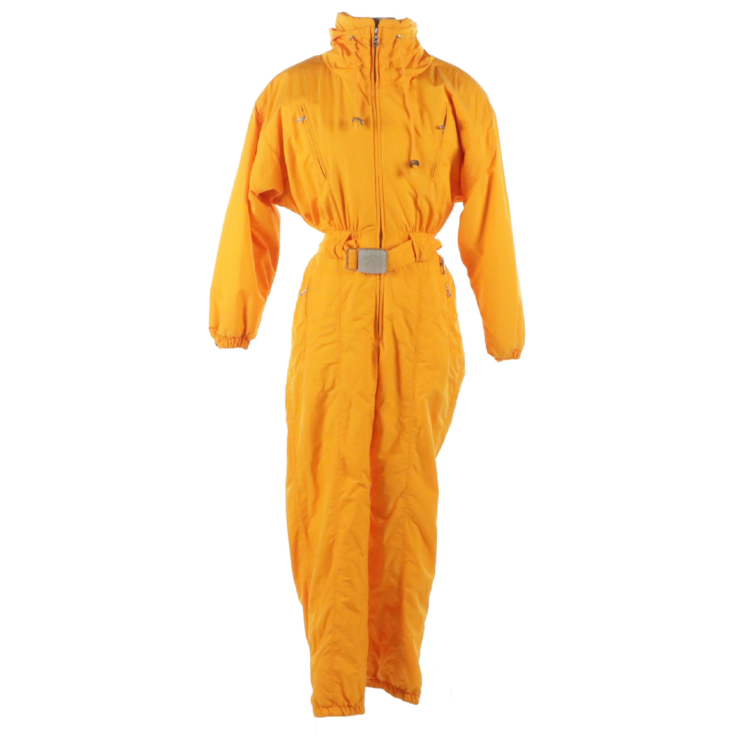 Bogner Vintage Bright Orange Nylon Ski Suit