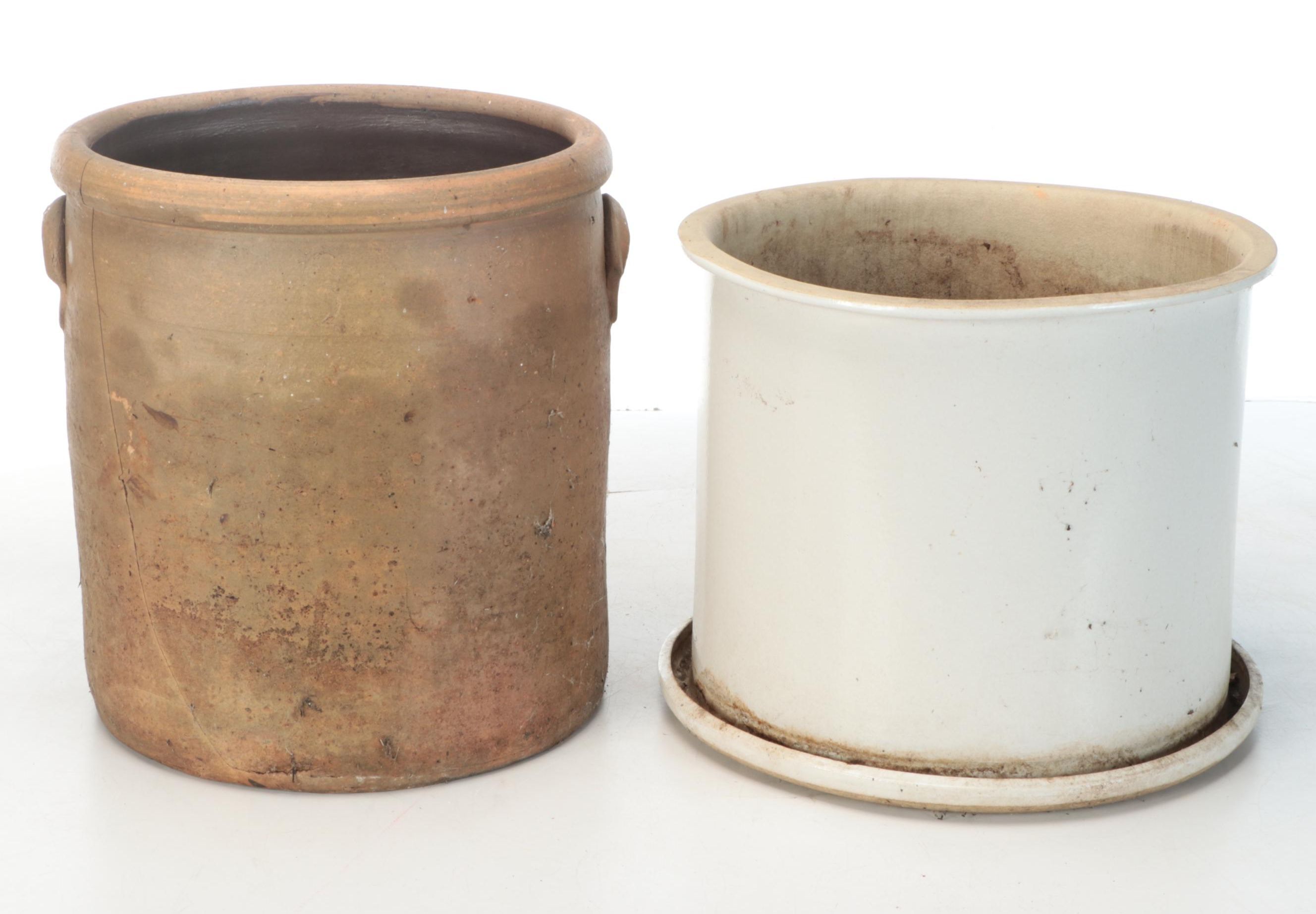 Outdoor Ceramic Planters with Underplate