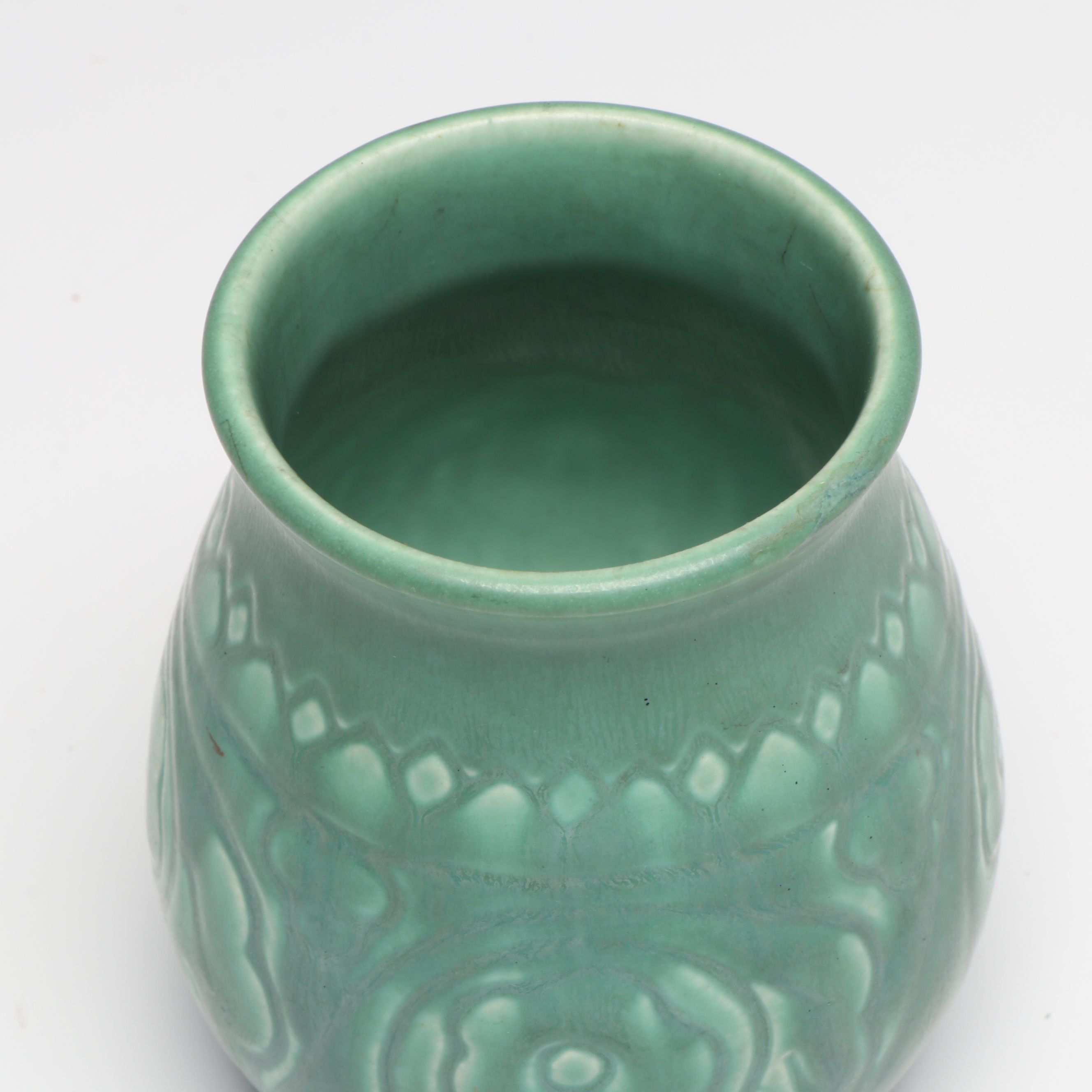 Rookwood Pottery Green Floral Ceramic Vase, 1929