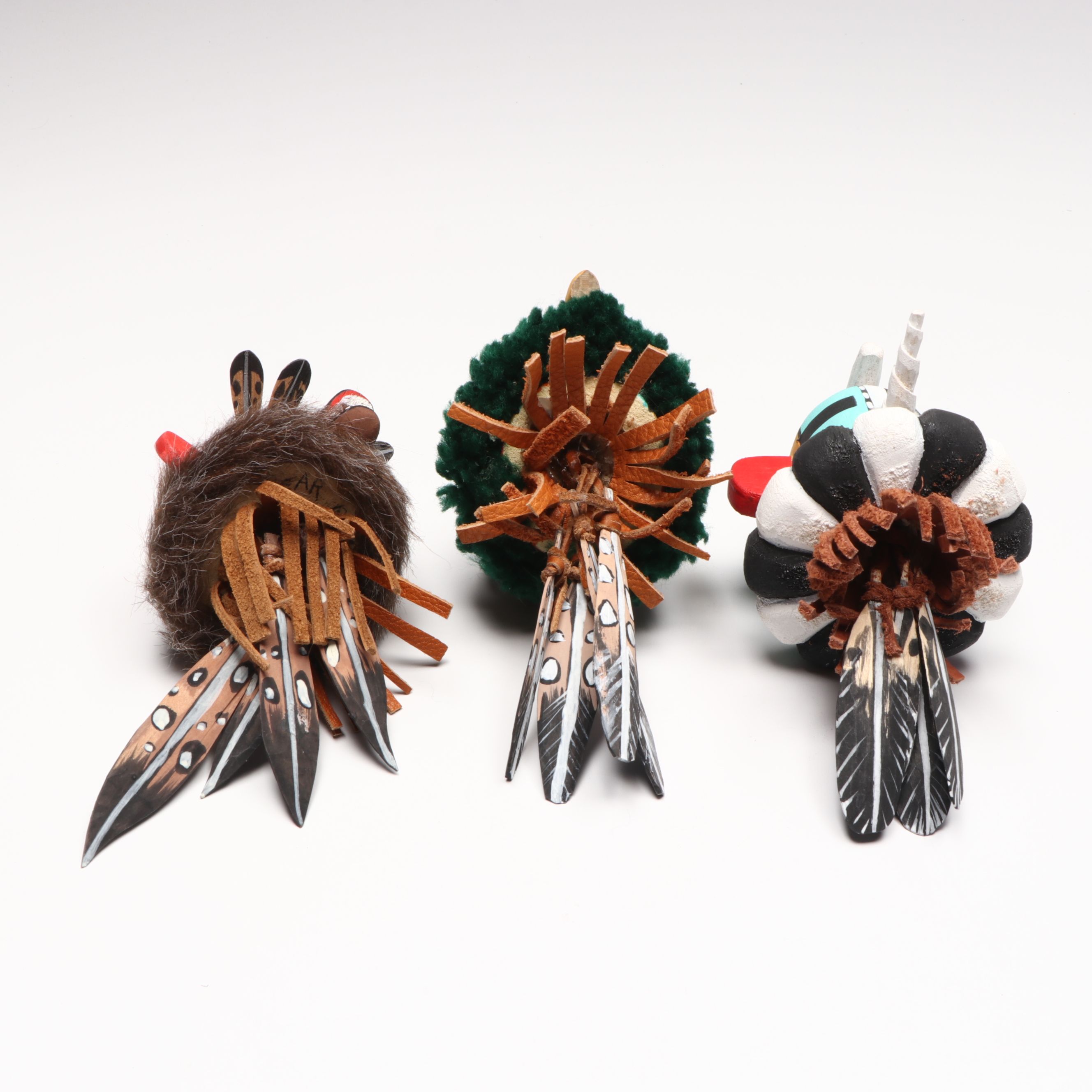 Handmade Polychrome Kachina Doll Heads