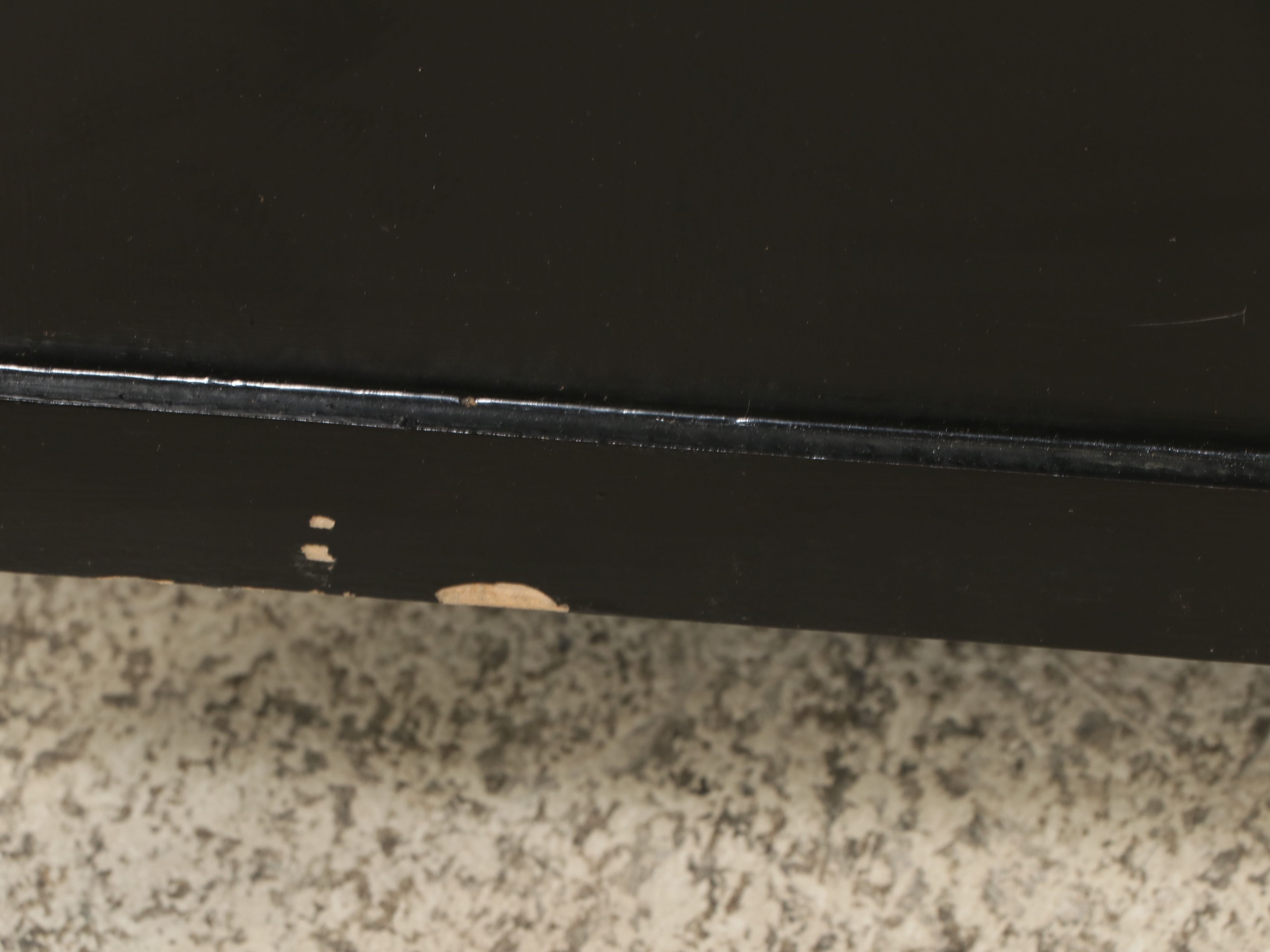 Chinese Lacquered Wood Cabinet with Stone Inlay, Mid to Late 20th Century