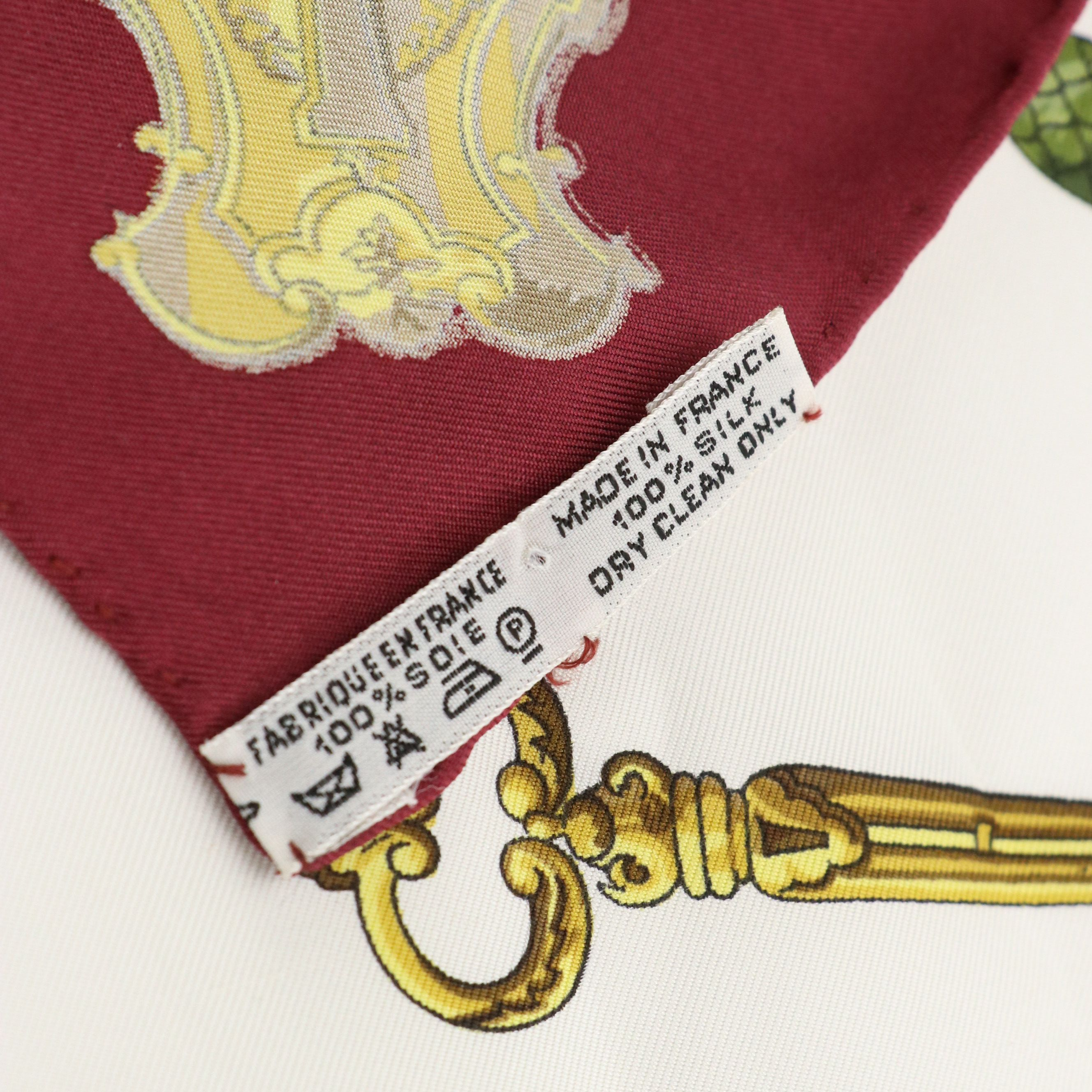 Hermès "Les Cles" Silk Twill Scarf 90