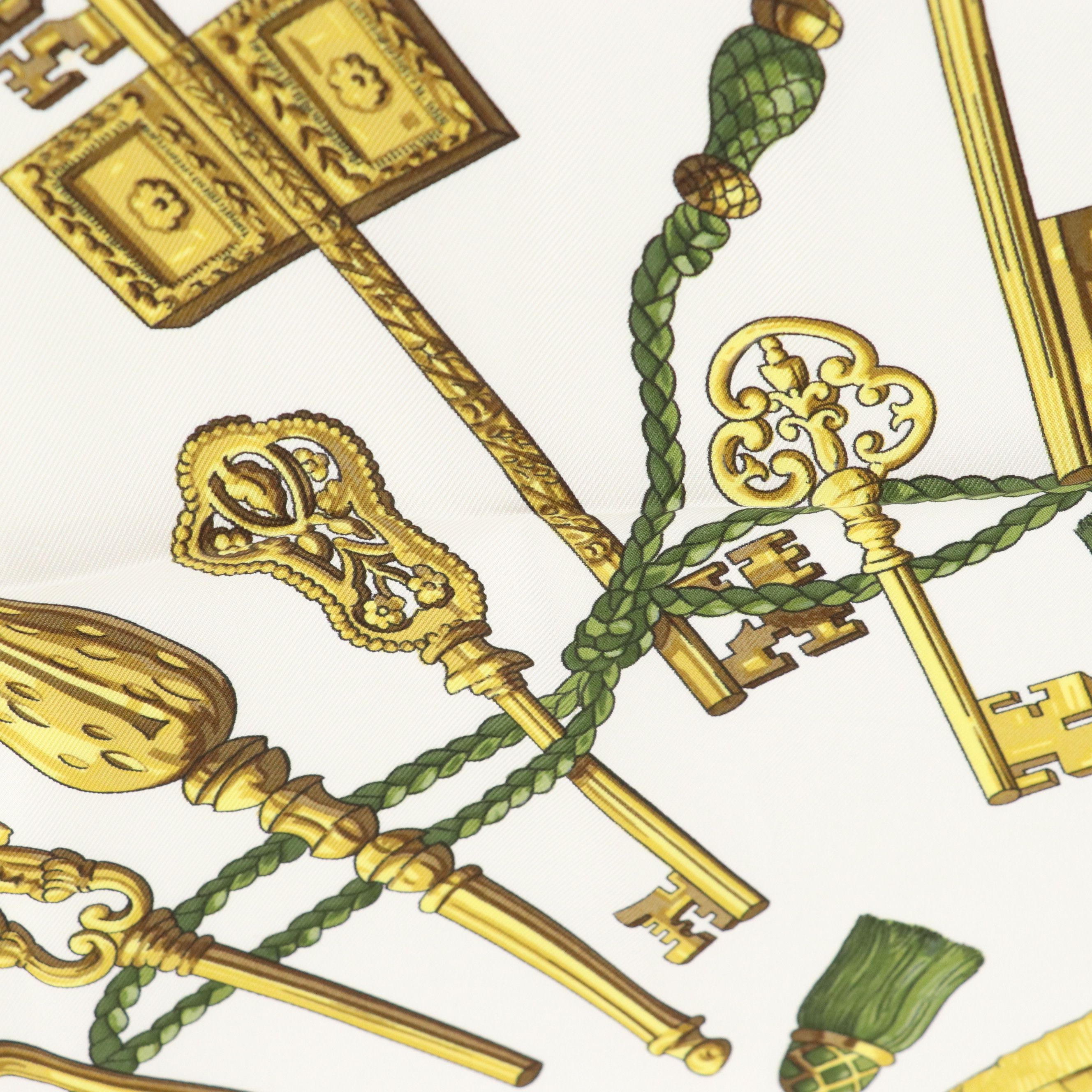 Hermès "Les Cles" Silk Twill Scarf 90