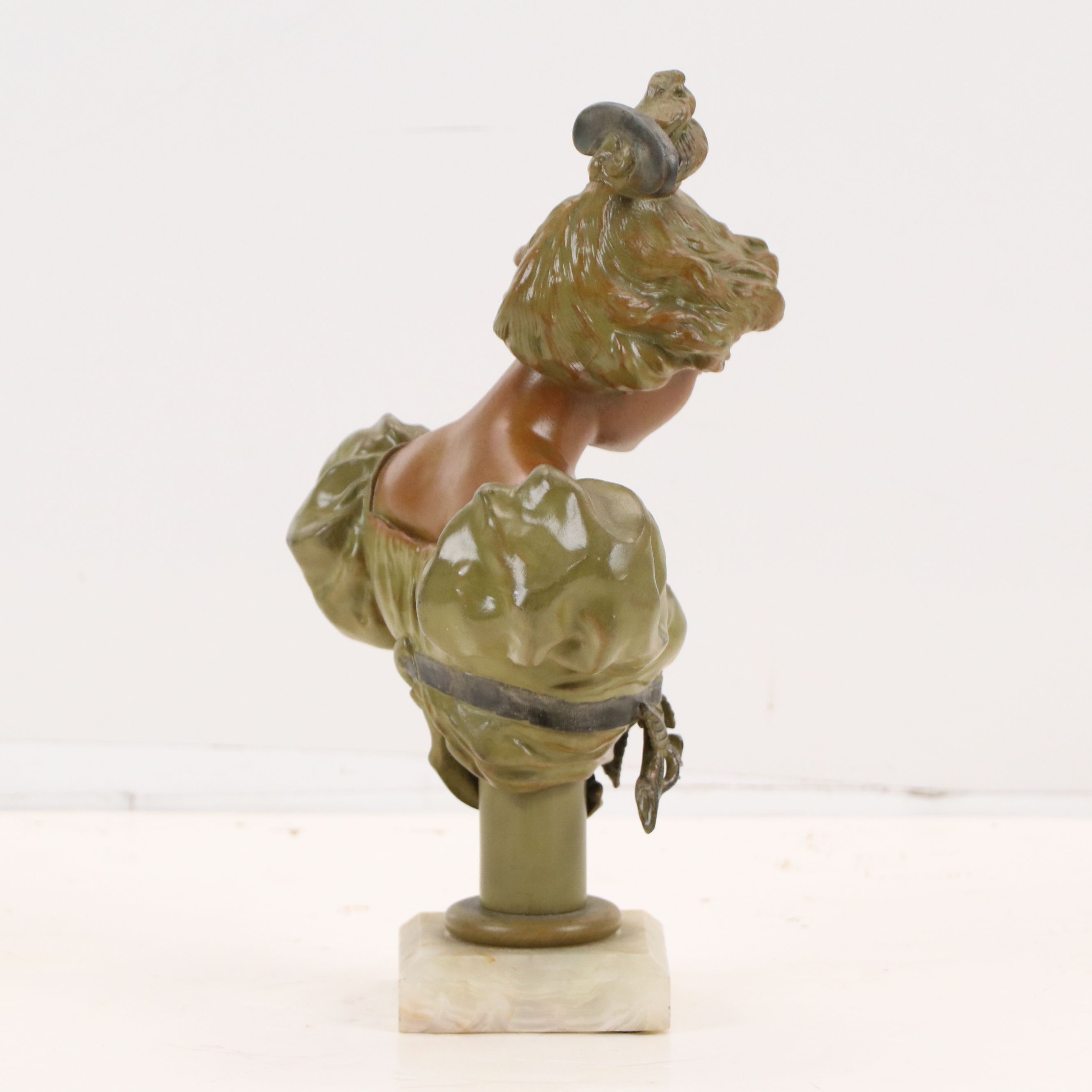 Cold-Painted Cast Bronze Bust "Eglantine" After Hans Stoltenberg-Lerche