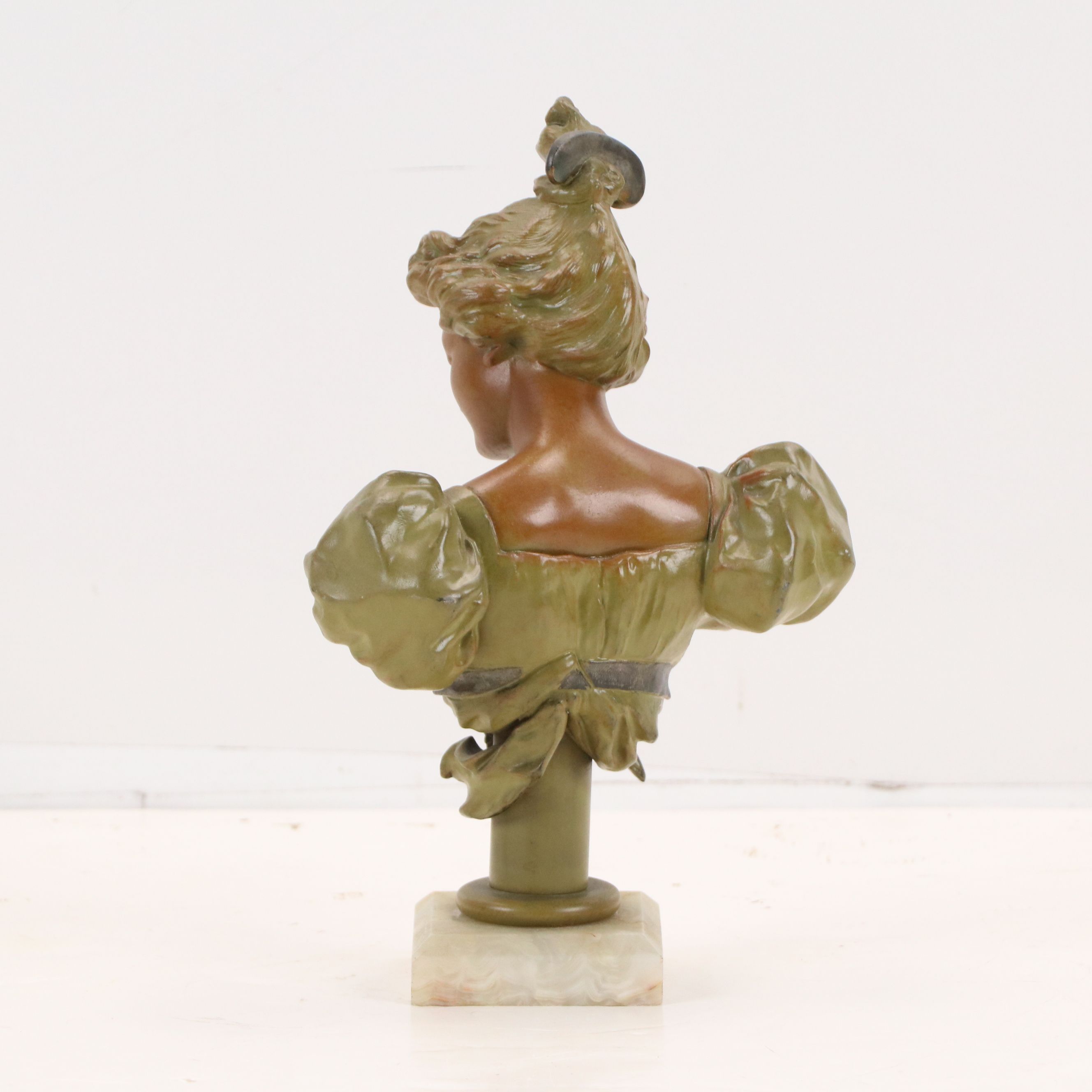 Cold-Painted Cast Bronze Bust "Eglantine" After Hans Stoltenberg-Lerche