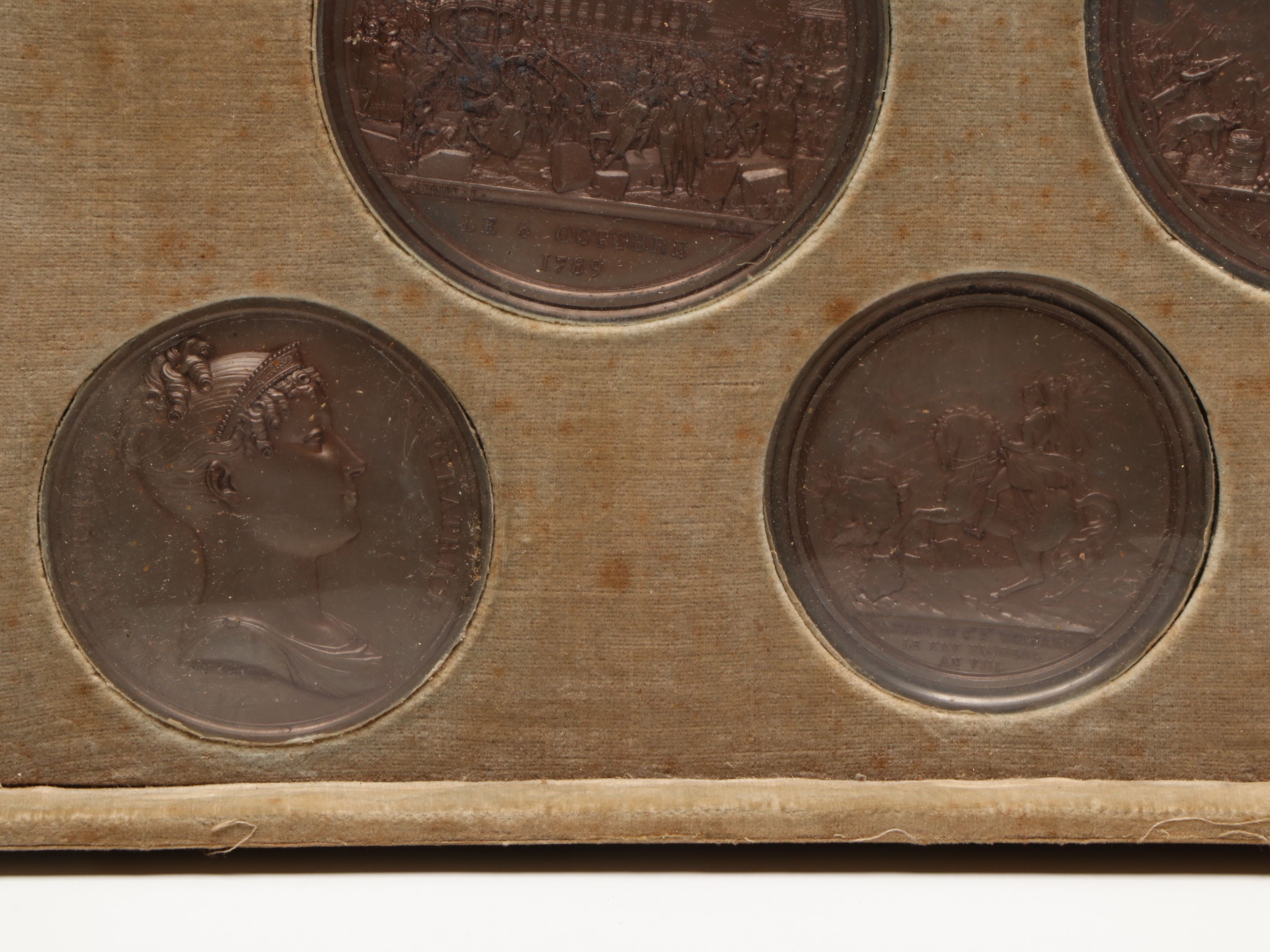 Bertrand Andrieu Set of Ten Uniface Cliché Napoleonic Medals, Circa 1810