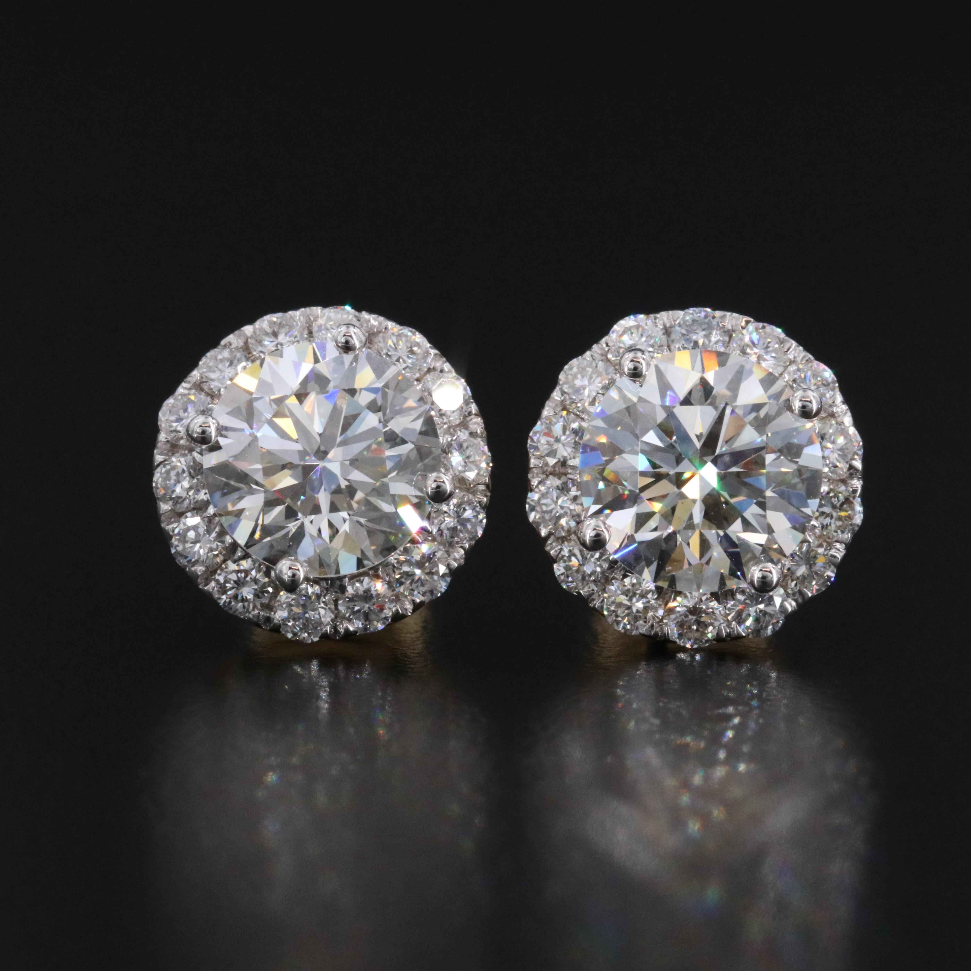 14K 4.90 CTW Lab Grown Diamond Halo Earrings