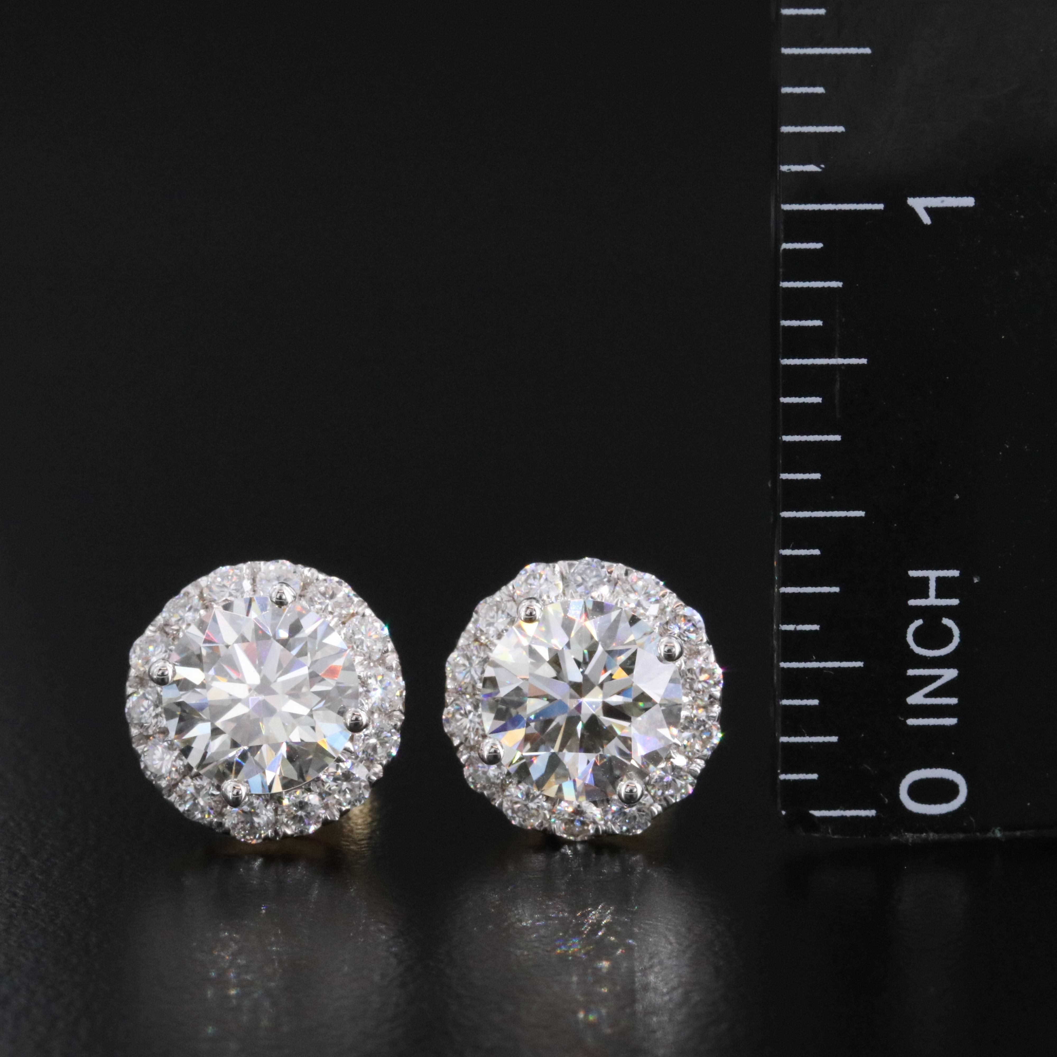 14K 4.90 CTW Lab Grown Diamond Halo Earrings