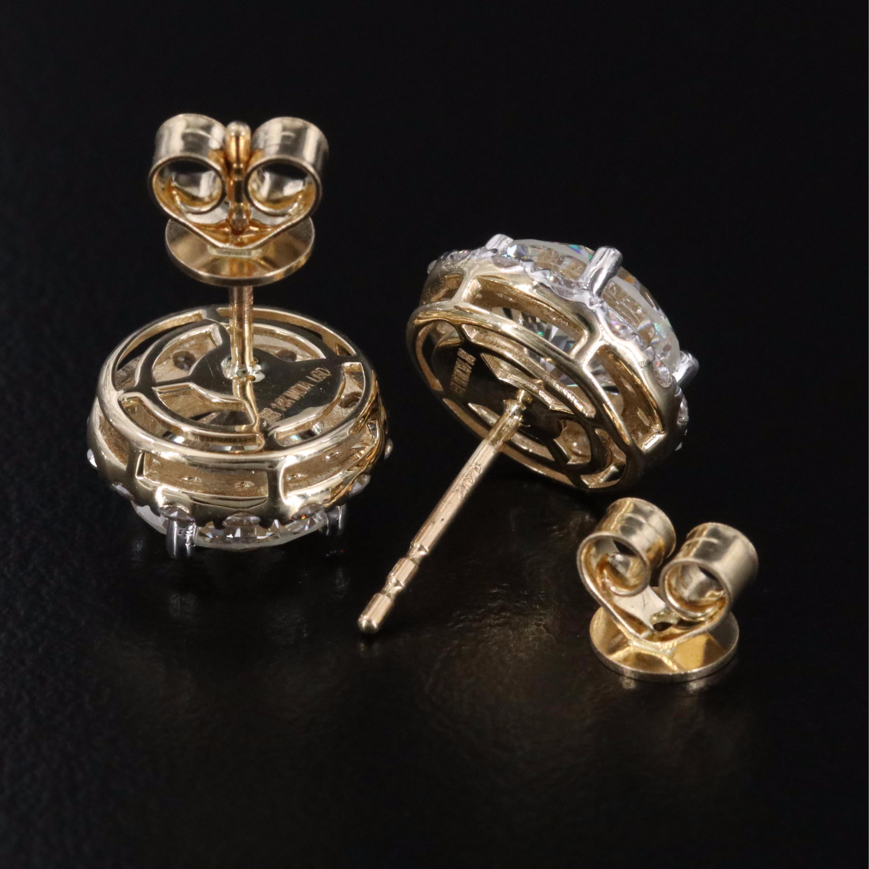 14K 4.90 CTW Lab Grown Diamond Halo Earrings