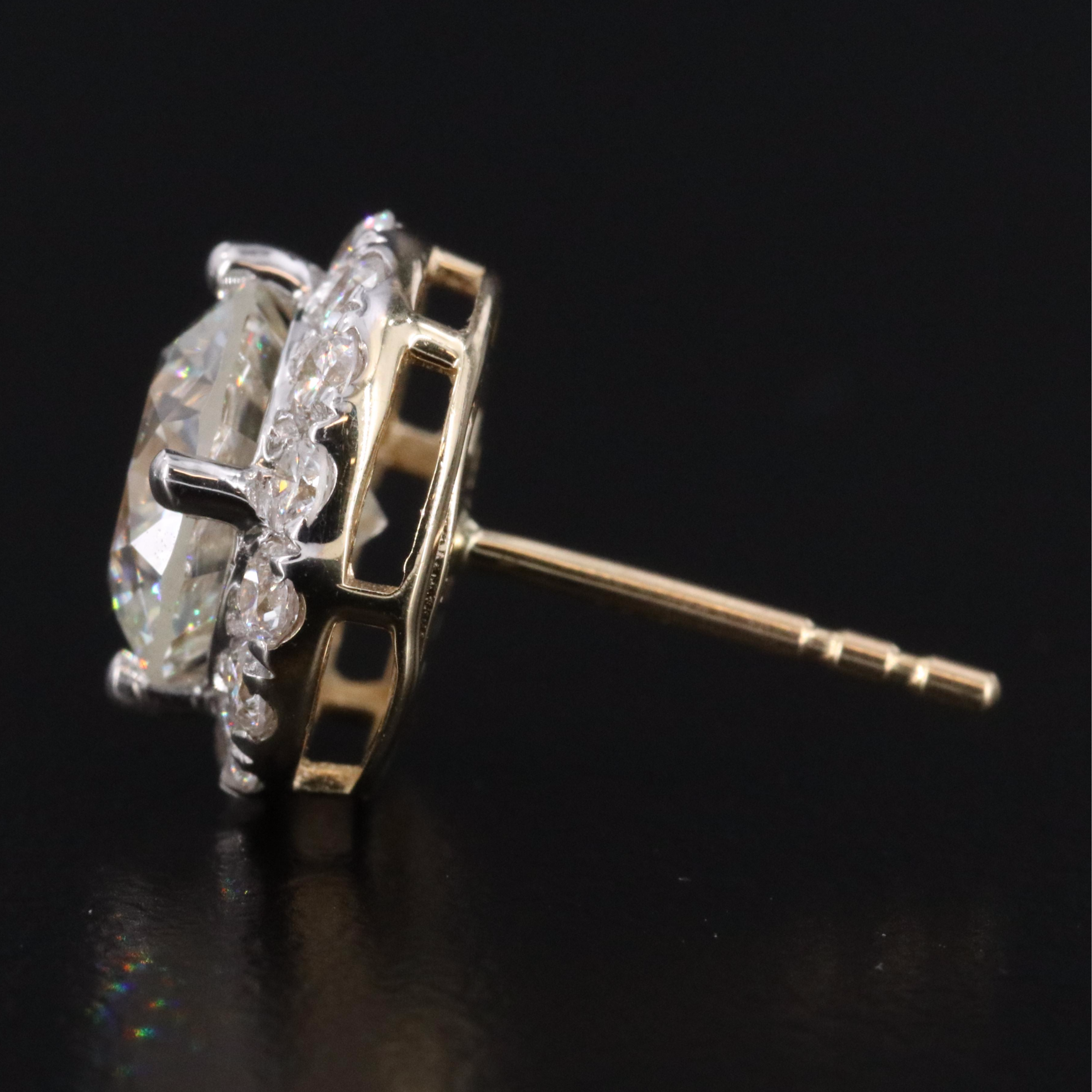 14K 4.90 CTW Lab Grown Diamond Halo Earrings