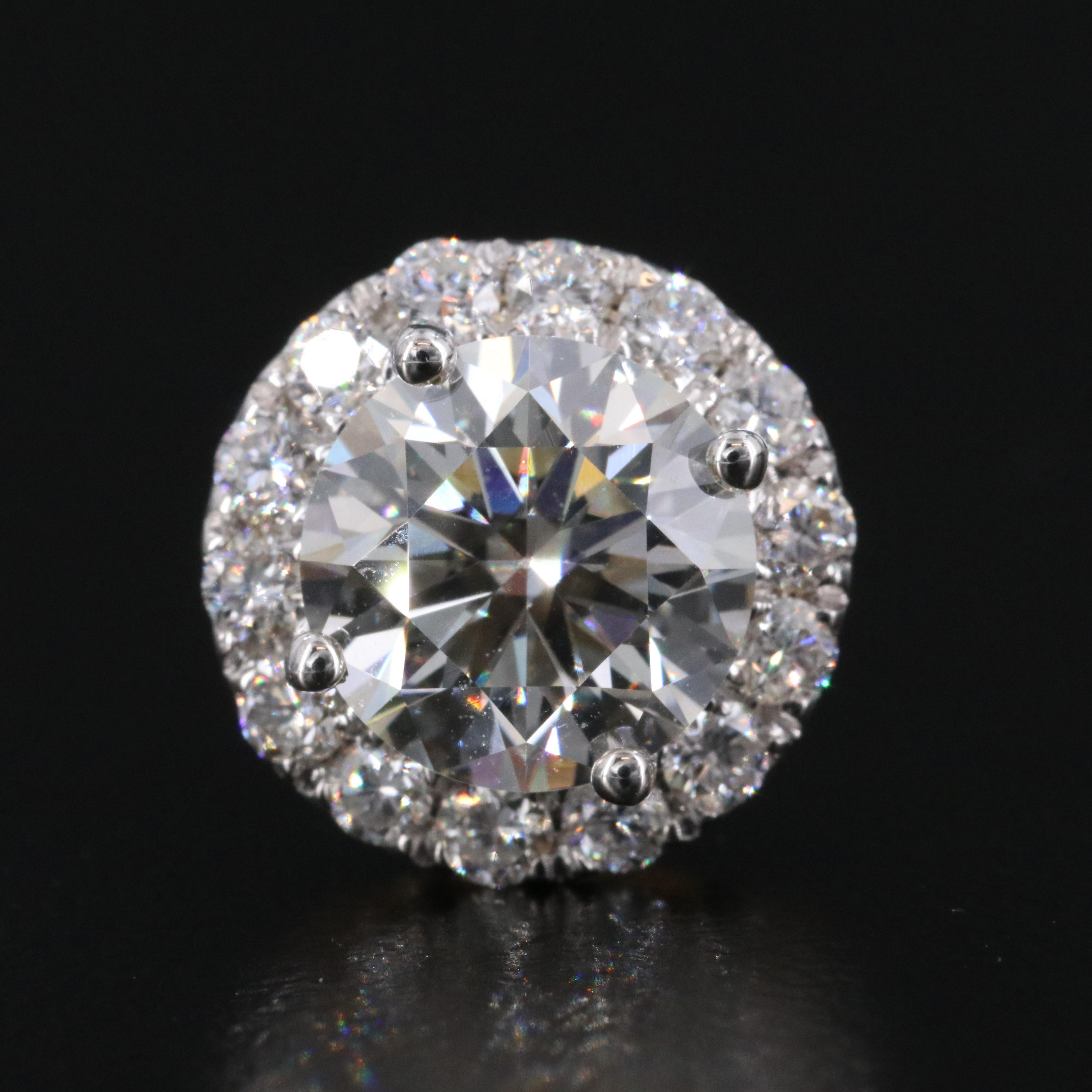 14K 4.90 CTW Lab Grown Diamond Halo Earrings