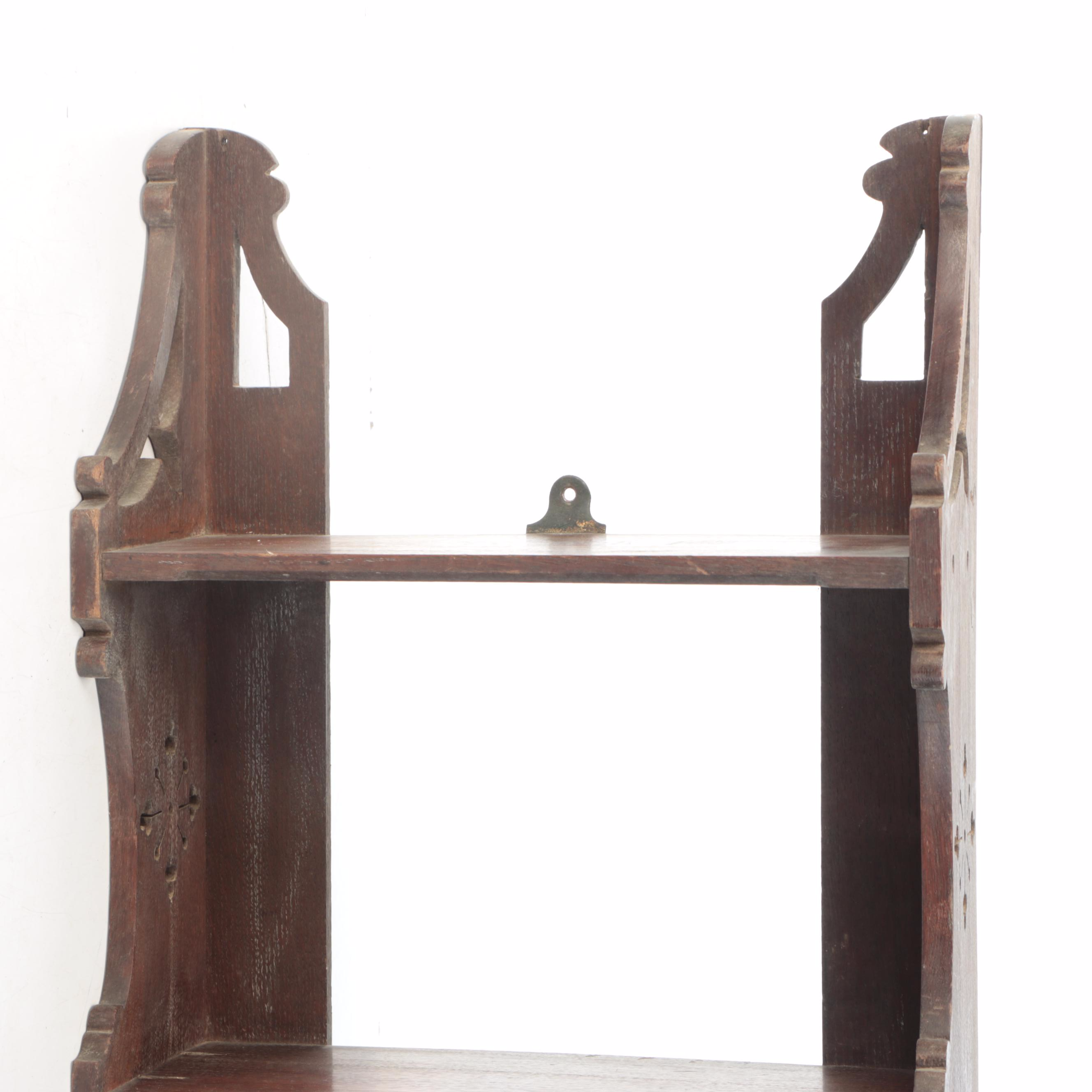 Art Nouveau Style Wooden Wall Shelving