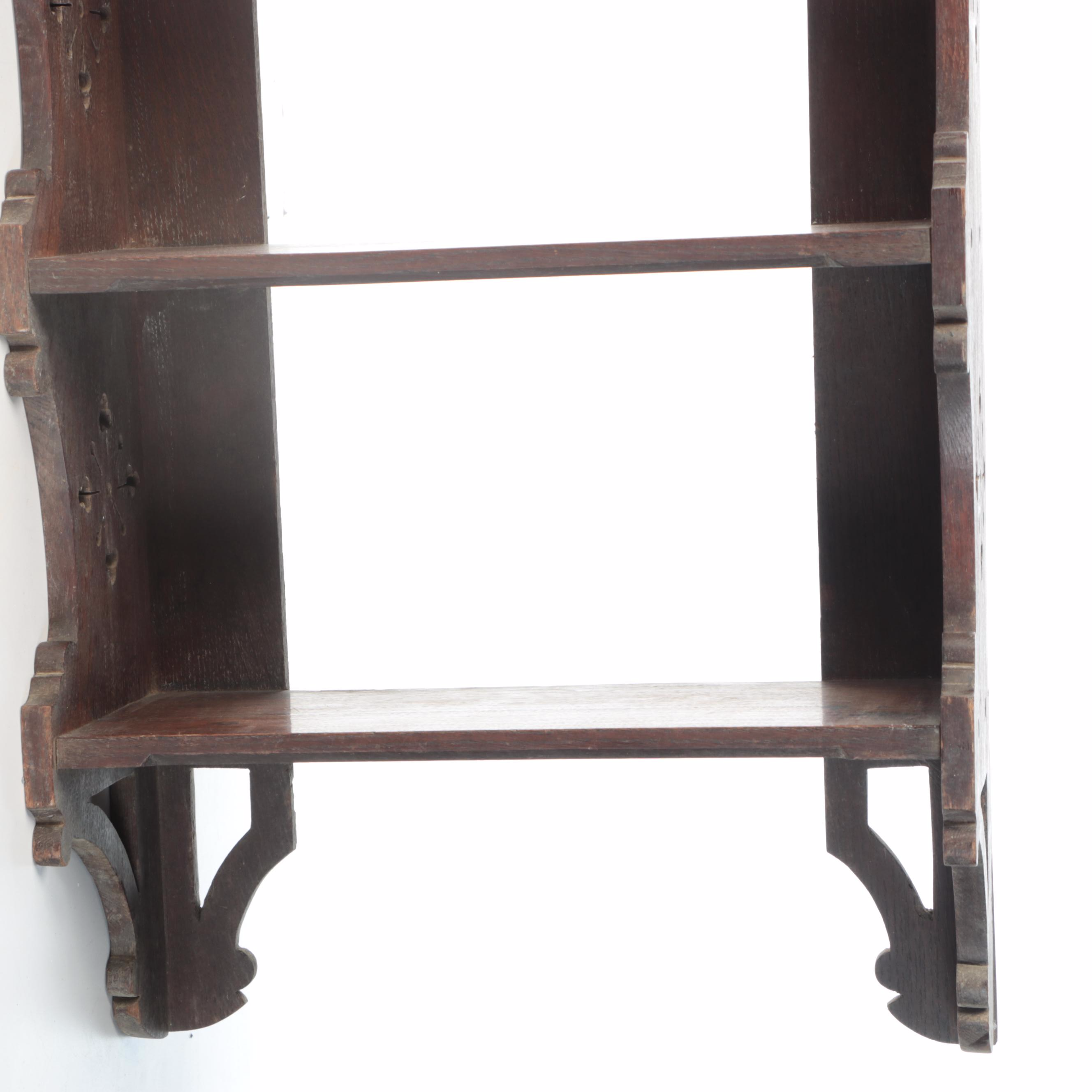 Art Nouveau Style Wooden Wall Shelving