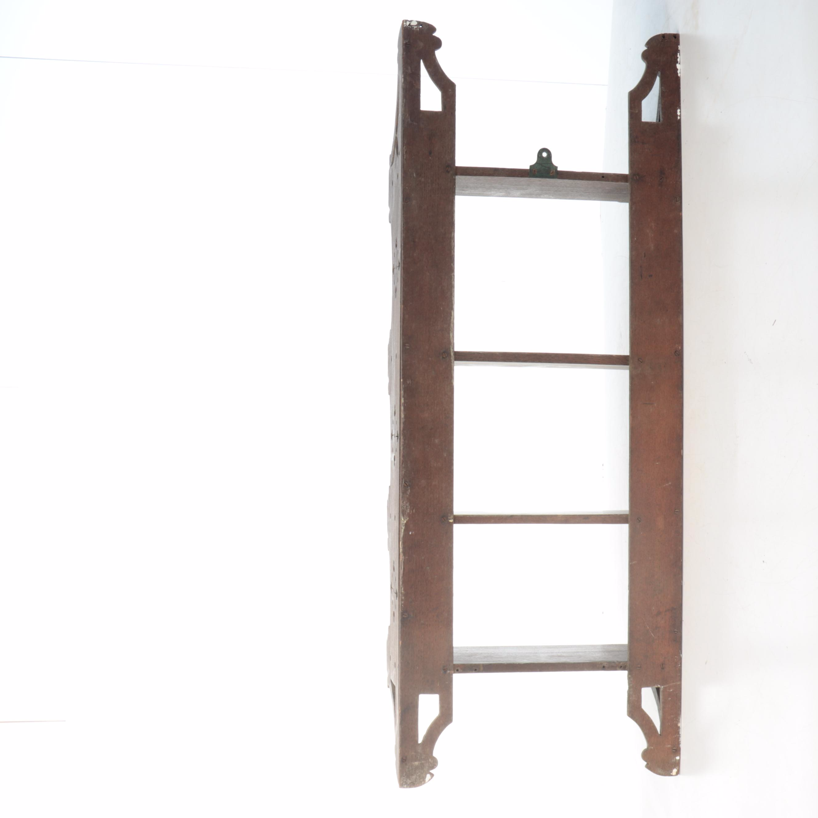 Art Nouveau Style Wooden Wall Shelving