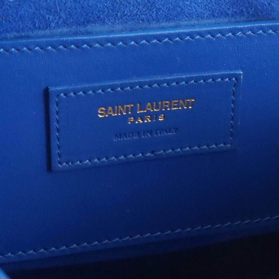 Saint Laurent Two-Way Baby Duffel Bag in Cobalt Blue Calfskin Leather