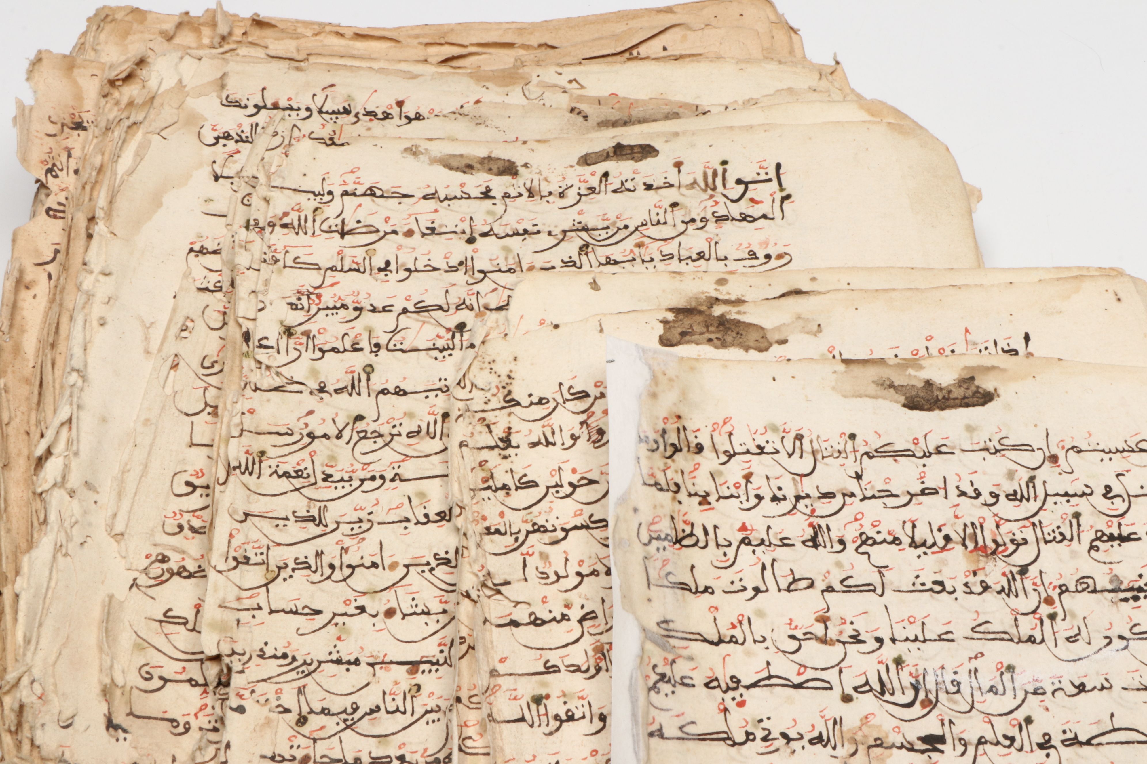 Two Late 18th/Mid 19th C. Unbound Qur'an Illuminated Manuscripts in 20th C. Box