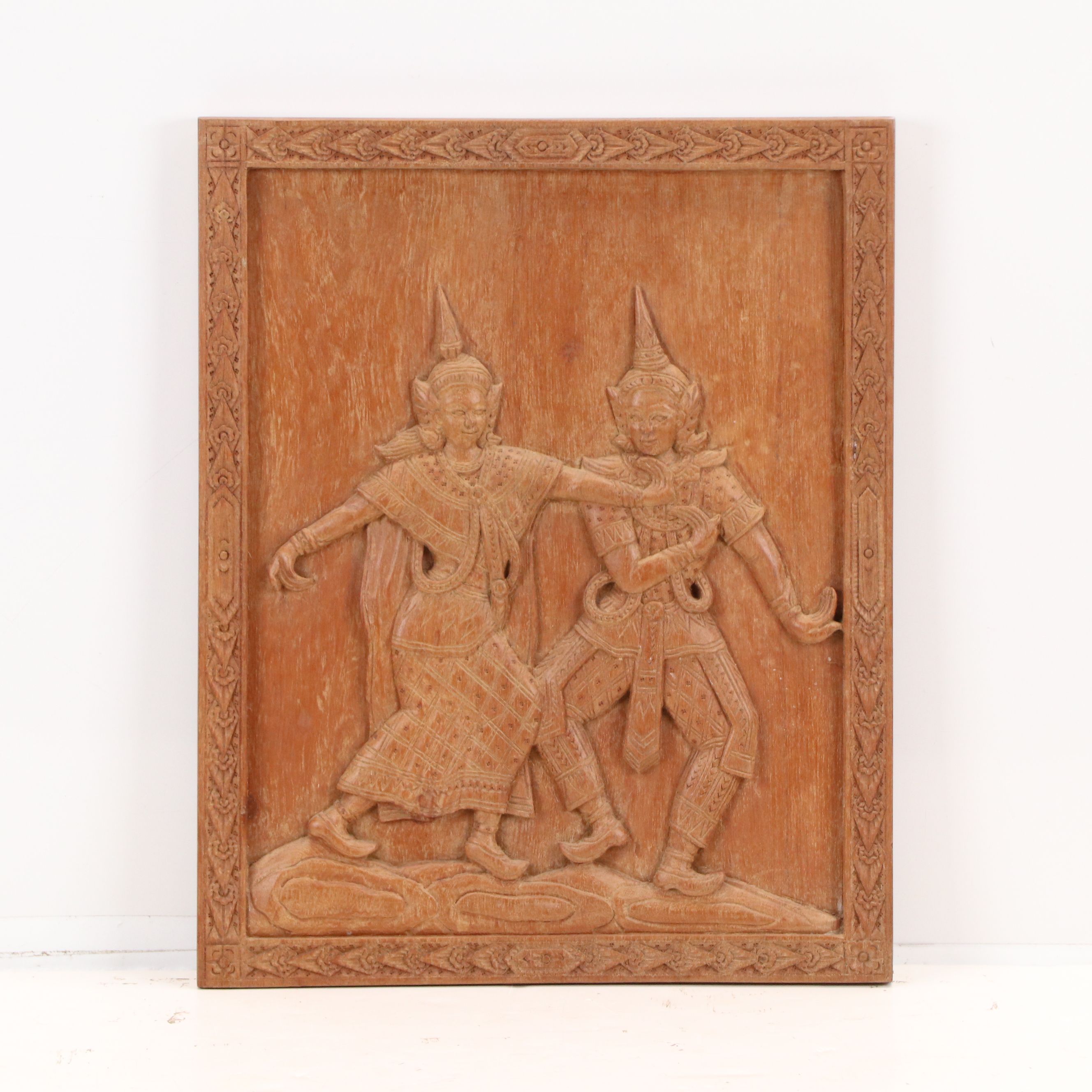 Japanese Hand-Carved Wooden Noh Theater Mask and Other Asian Wood Pieces