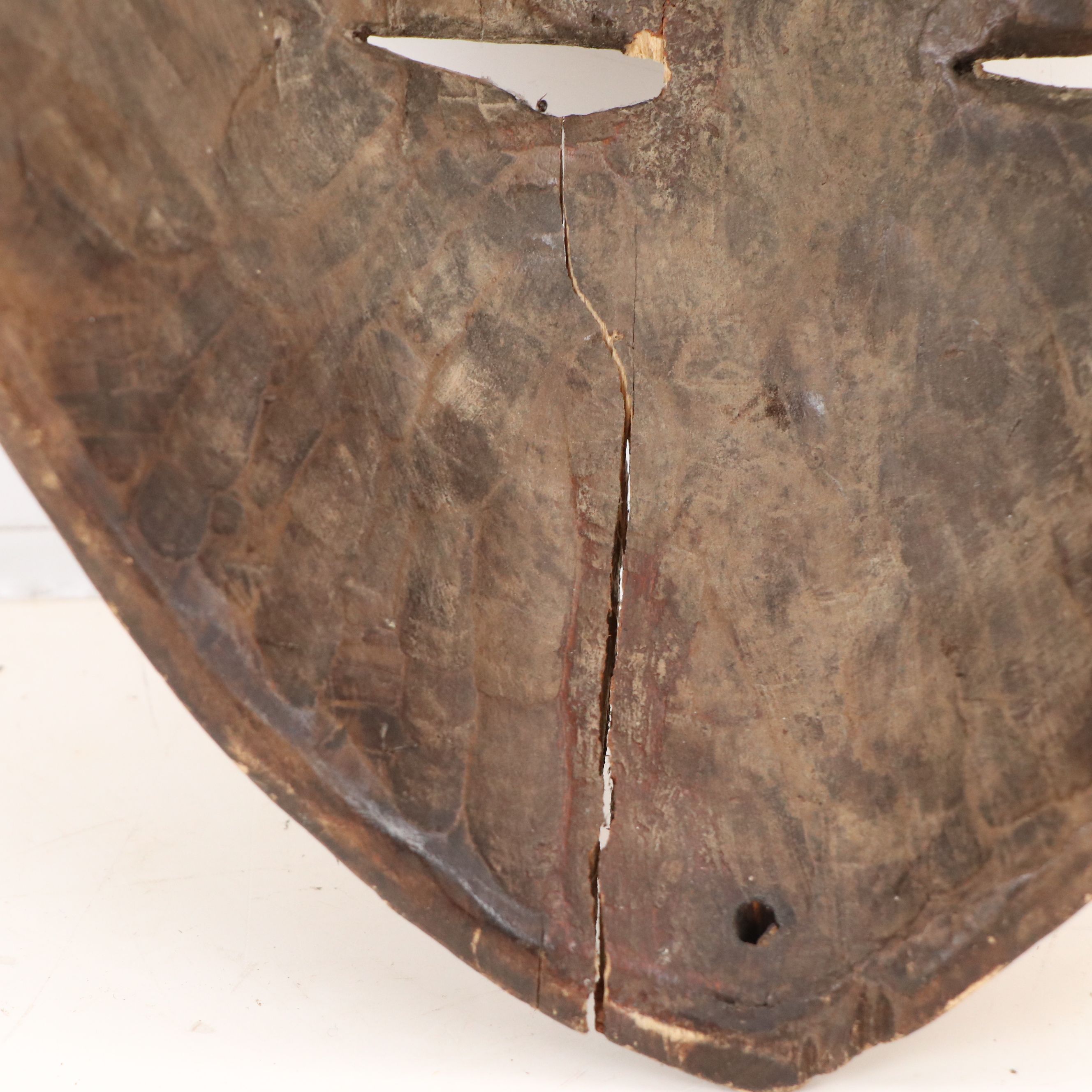 Japanese Hand-Carved Wooden Noh Theater Mask and Other Asian Wood Pieces