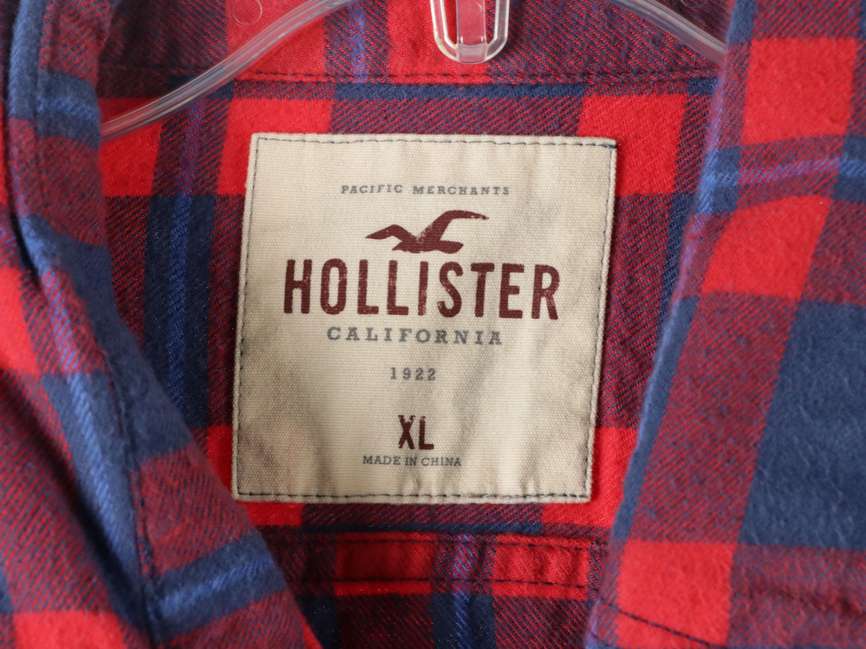 Men's Hollister, Abercrombie & Fitch, and Nautica Colorful Flannel Shirts