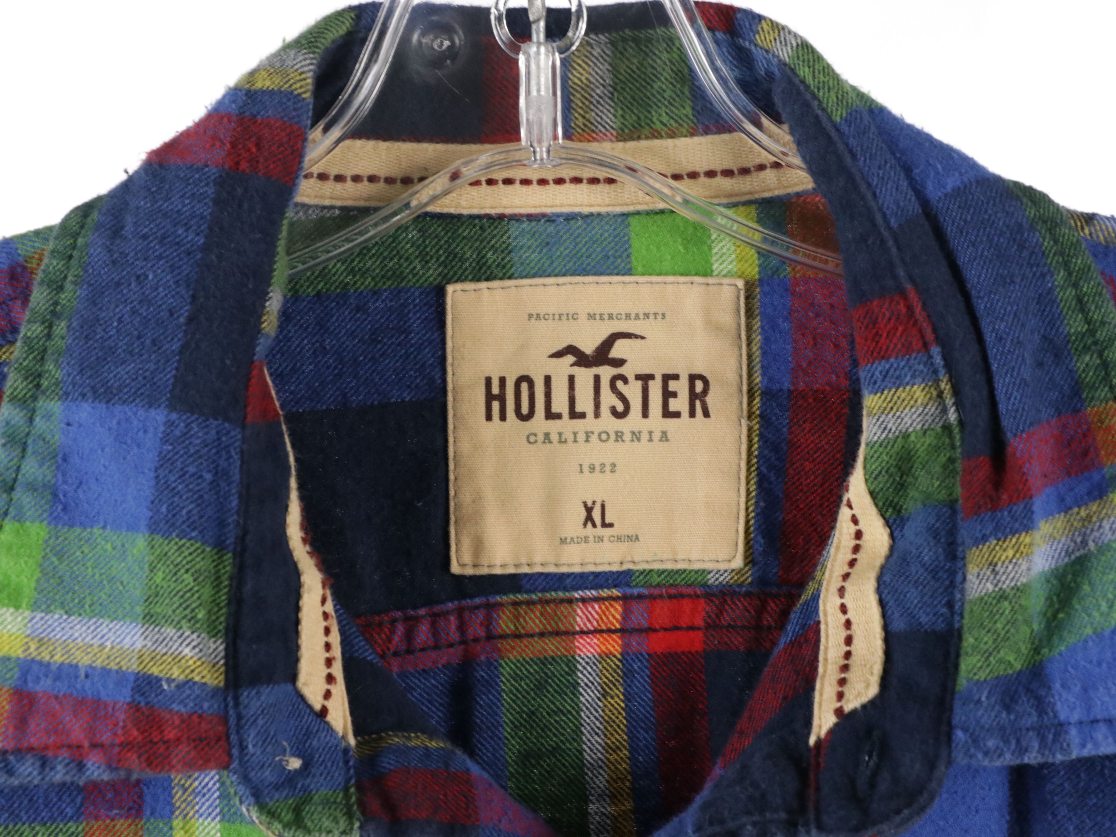 Men's Hollister, Abercrombie & Fitch, and Nautica Colorful Flannel Shirts