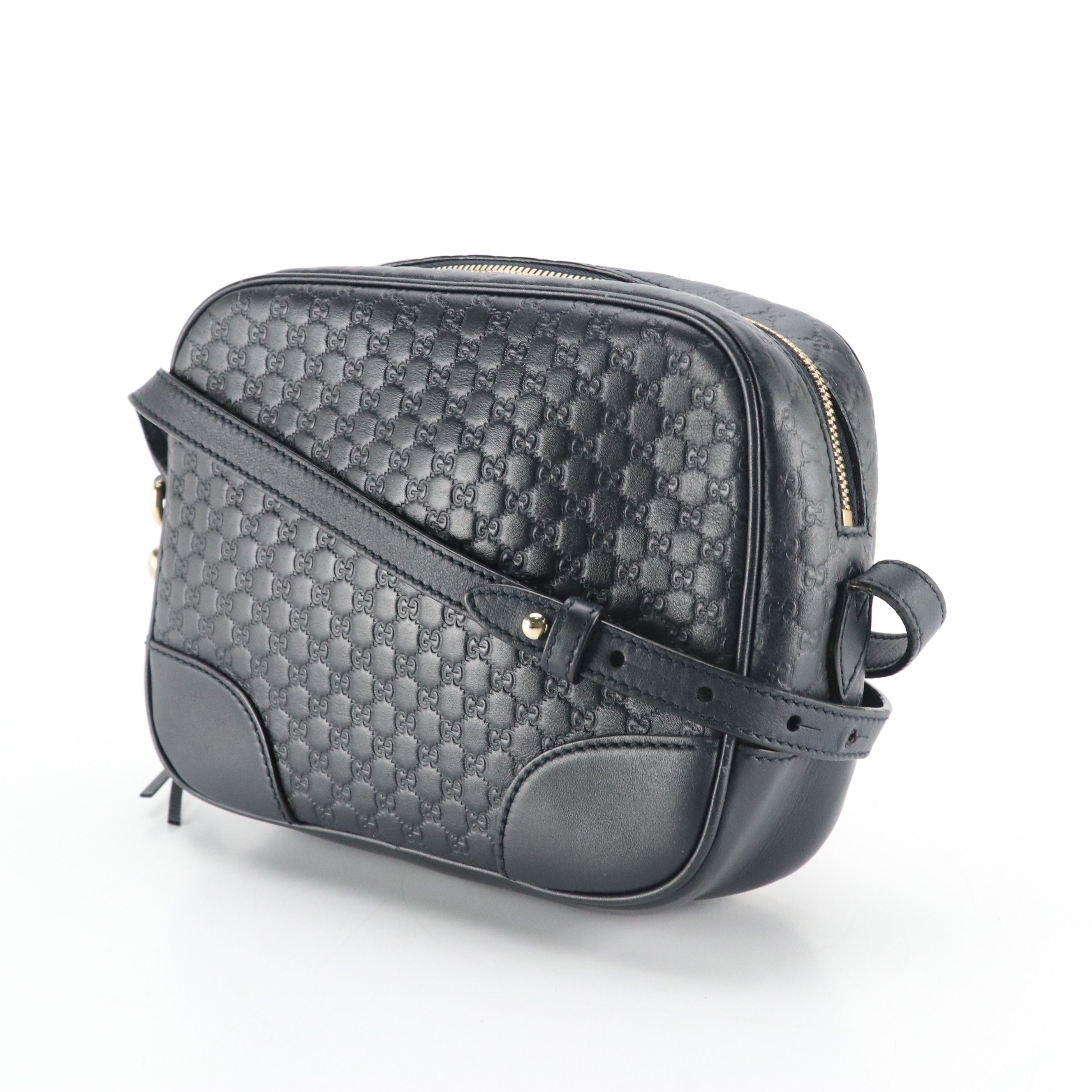 Gucci Bree Mini Messenger Crossbody Bag in Navy Microguccissima Calf Leather