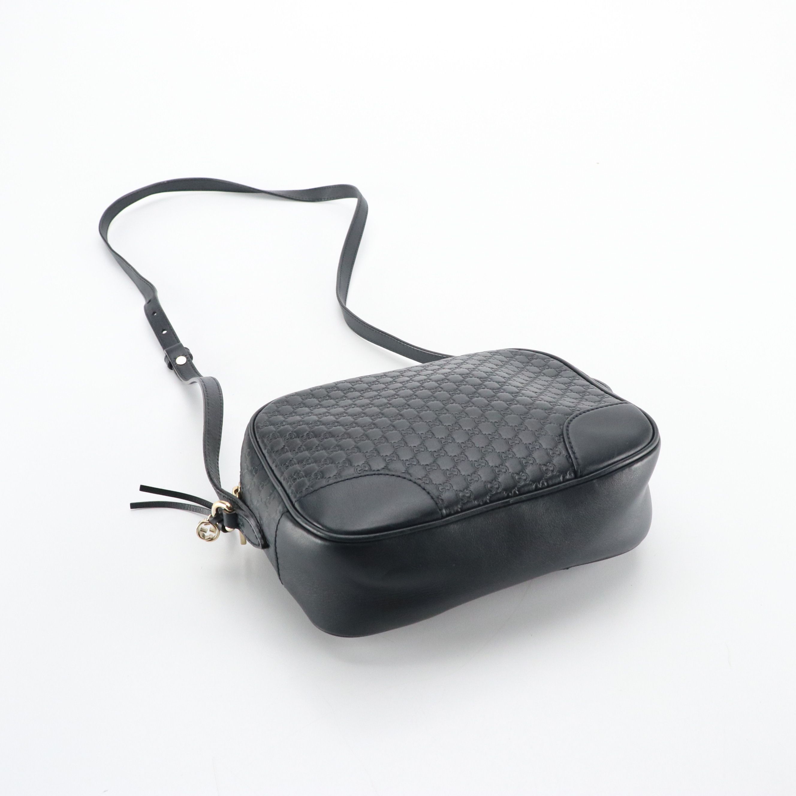 Gucci Bree Mini Messenger Crossbody Bag in Navy Microguccissima Calf Leather