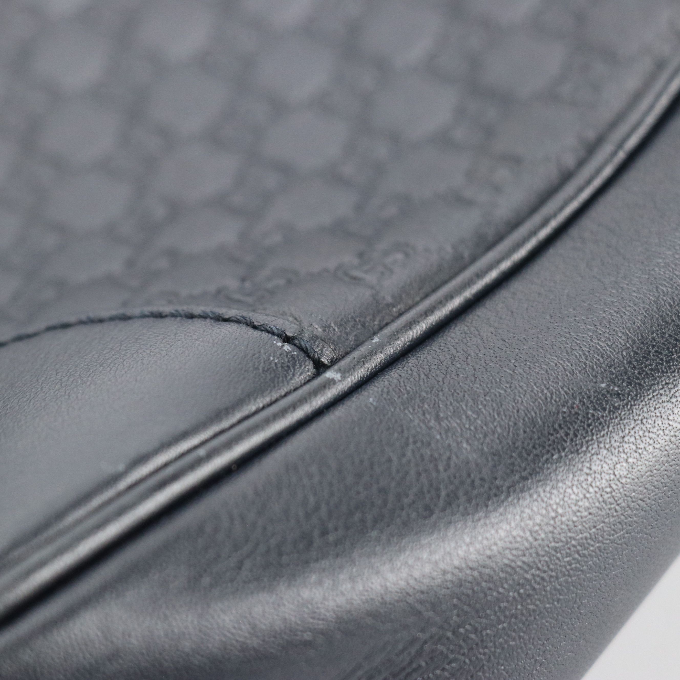 Gucci Bree Mini Messenger Crossbody Bag in Navy Microguccissima Calf Leather