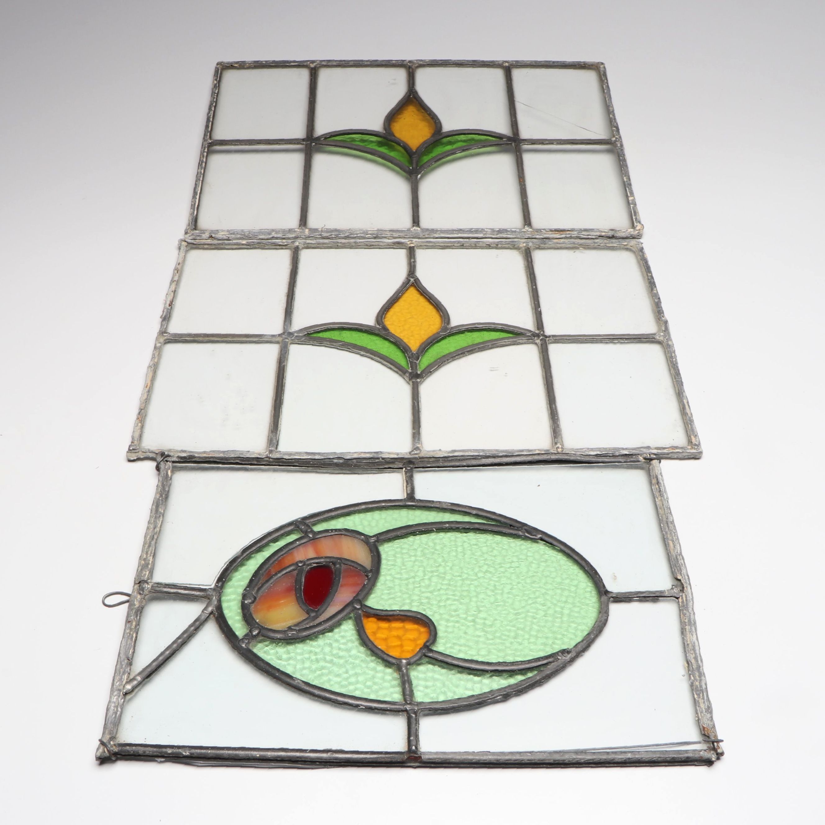 Arts and Crafts Stained Glass Panels