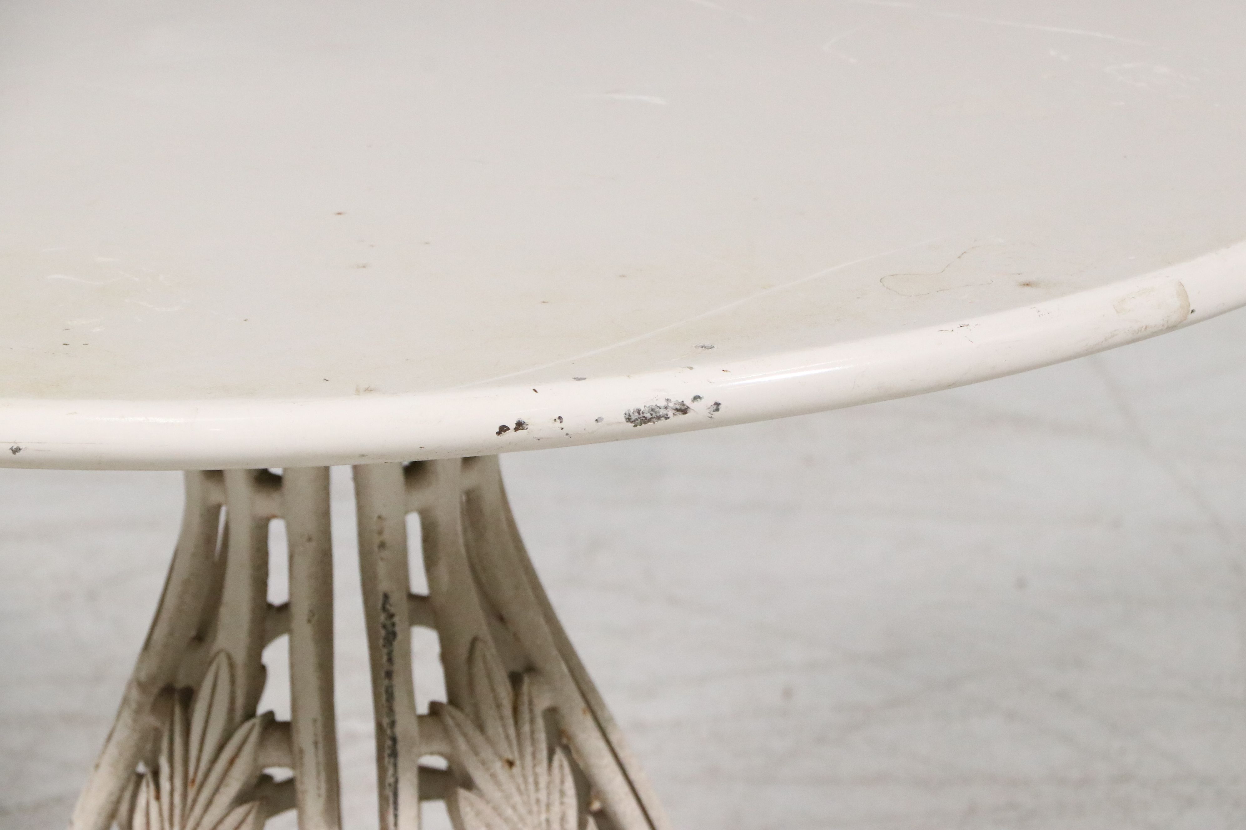 Five Piece Metal Patio Dining Set with Francois Carre Sunburst Style Chairs