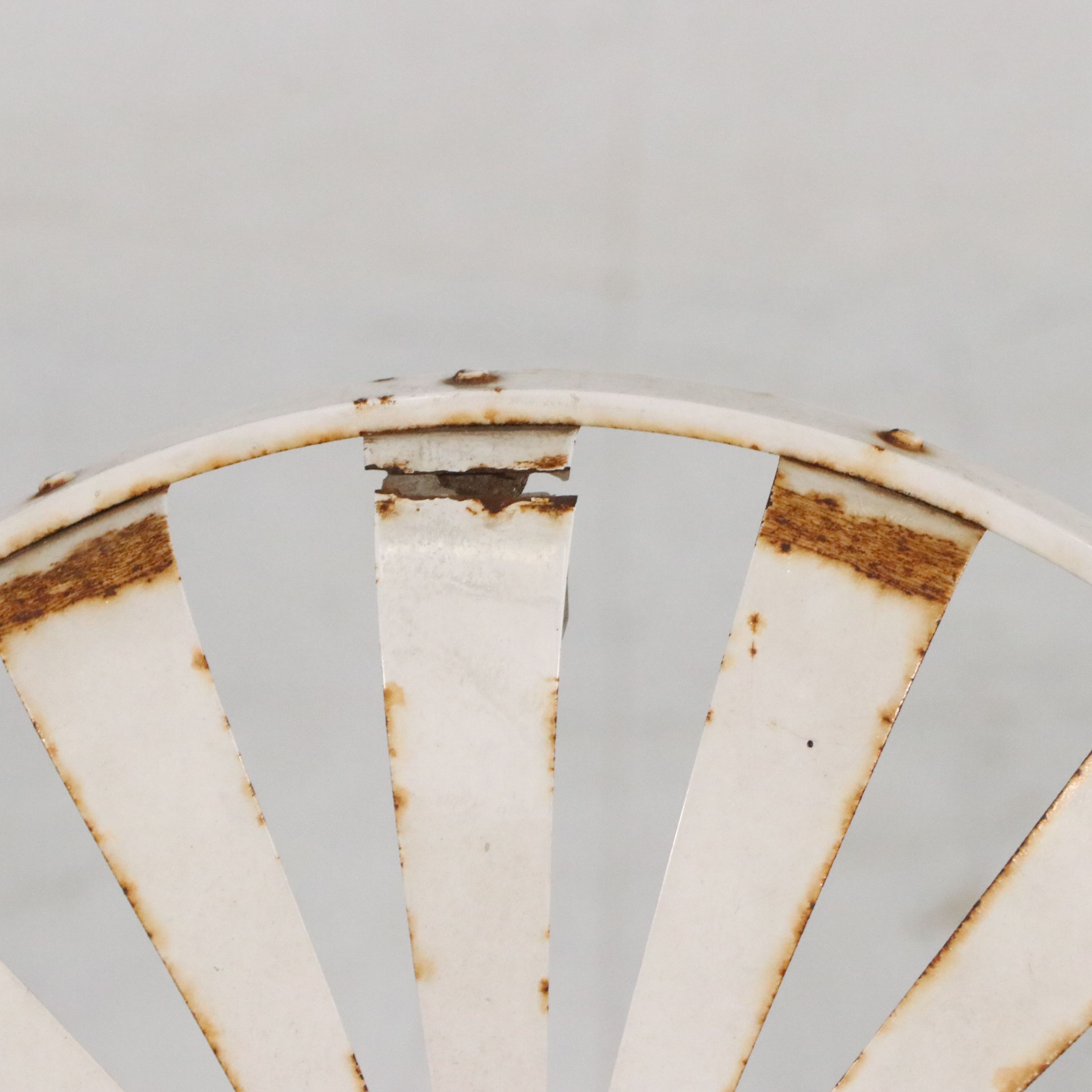 Five Piece Metal Patio Dining Set with Francois Carre Sunburst Style Chairs